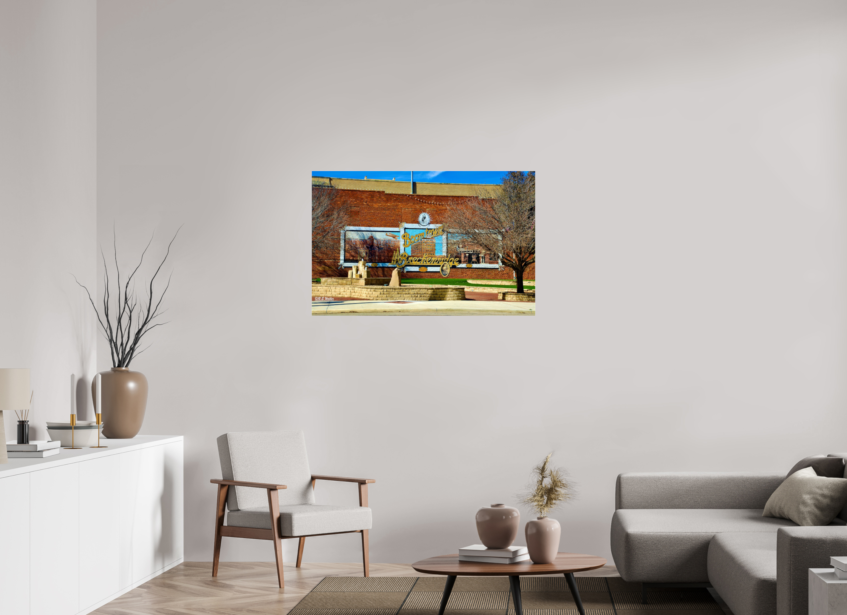 43.3 x 28″, acrylic-noframe-glossy Breckenridge, TX Downtown Entry Mural