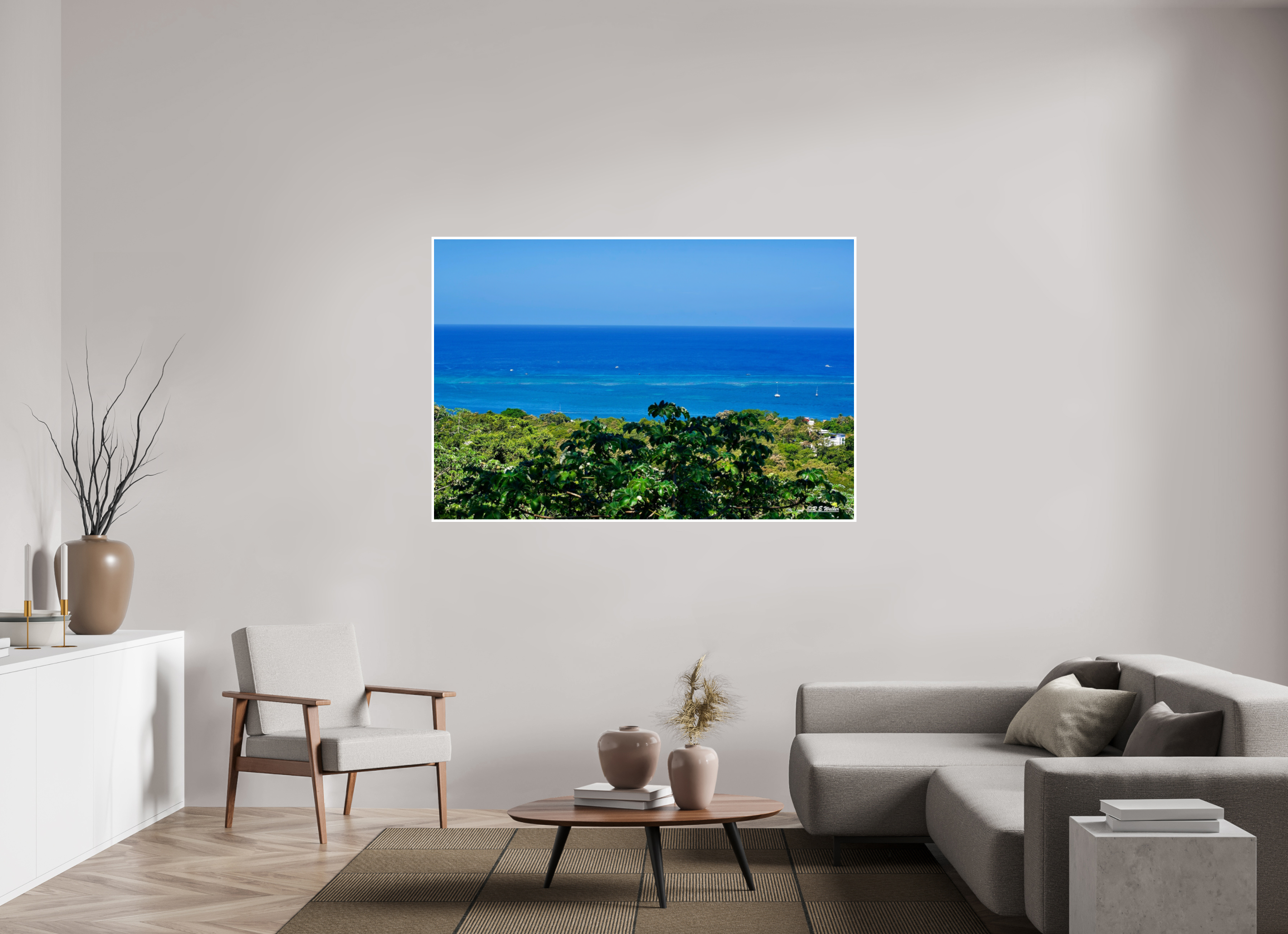 66 x 44″, Print with 0.4in white border Roatan Shore