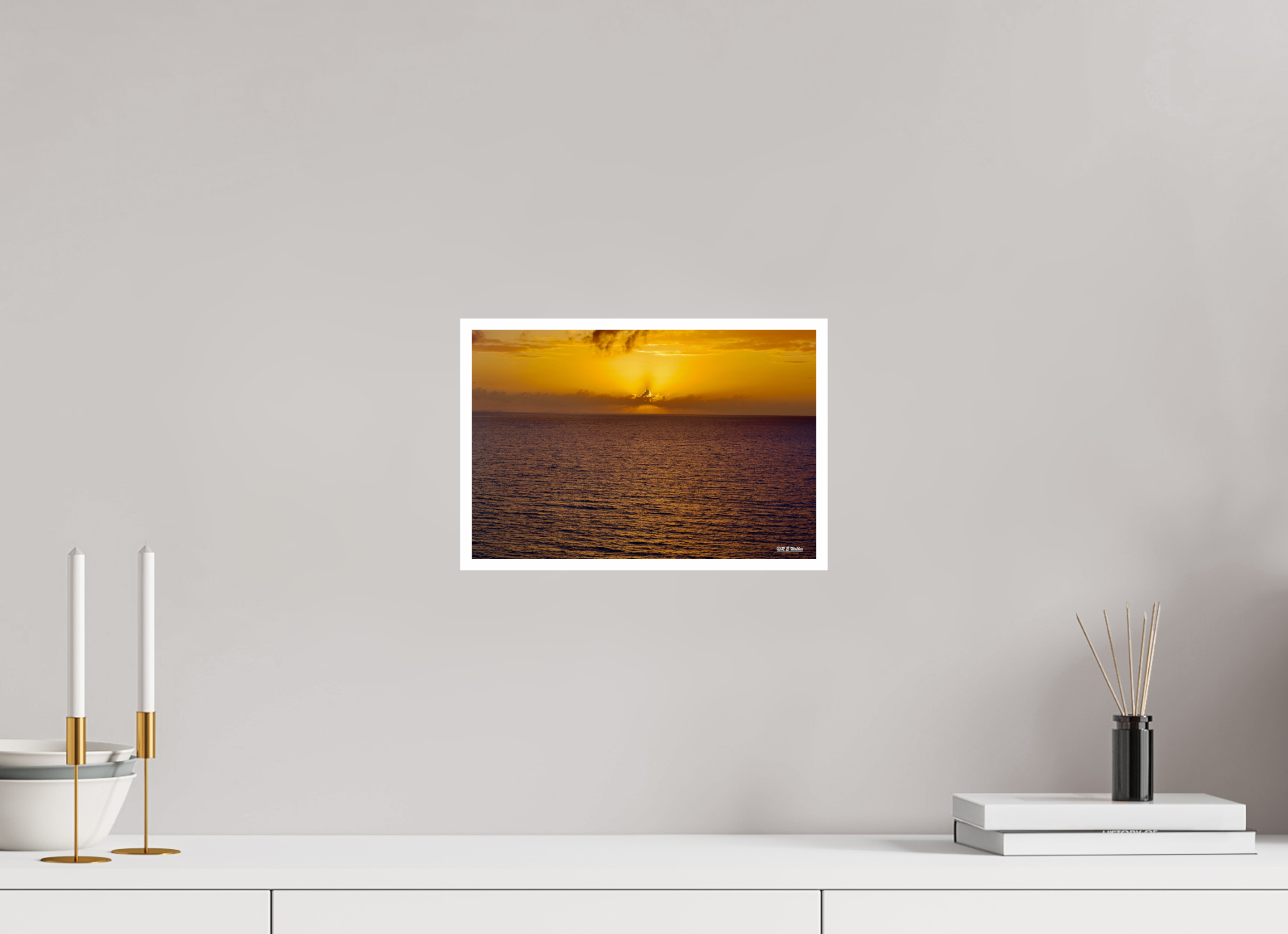 12 x 8″, Print with 0.4in white border Sunset at Sea