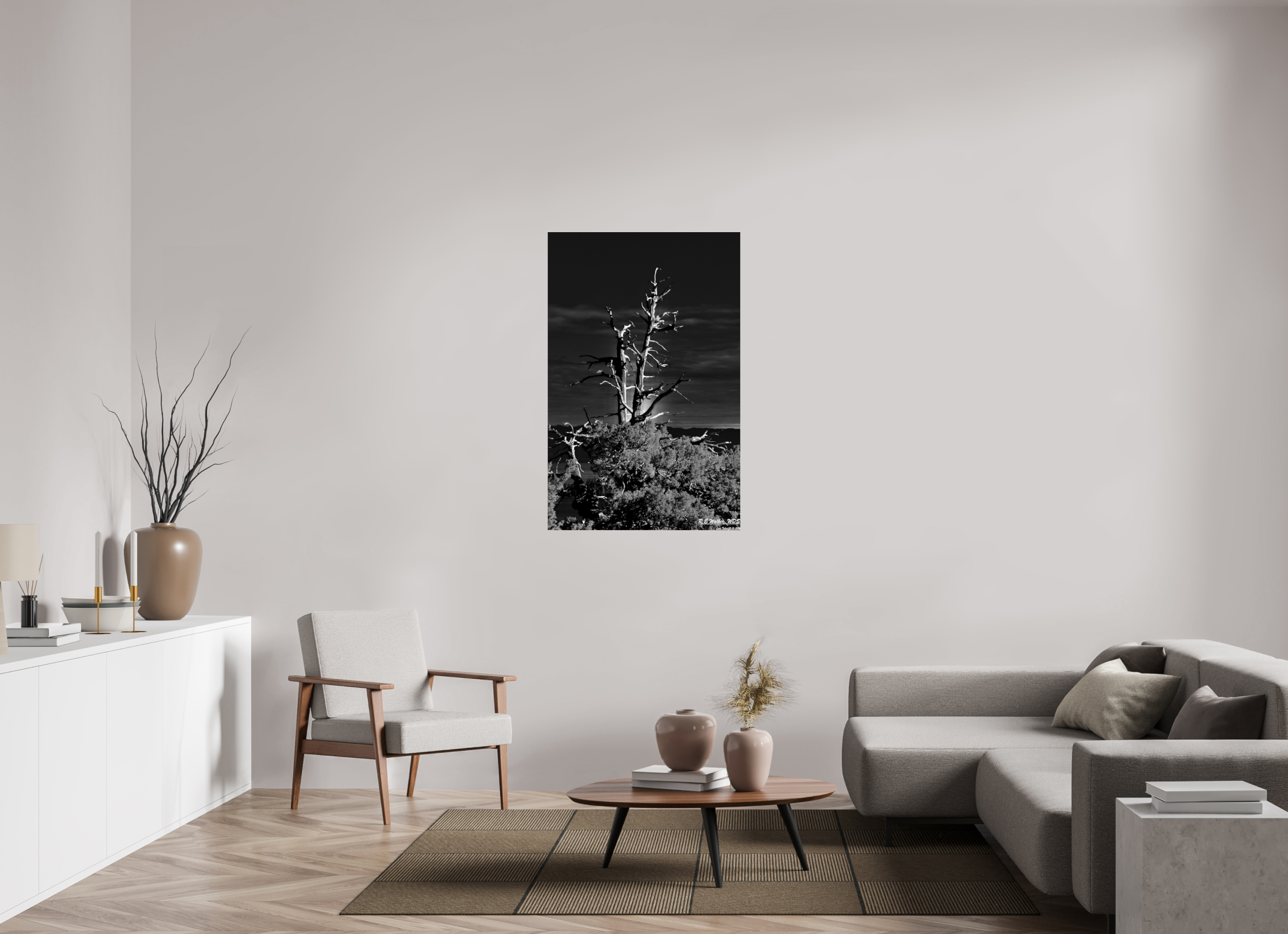 31 x 47.9″, acrylic-noframe-glossy Tahoe tree silhouette