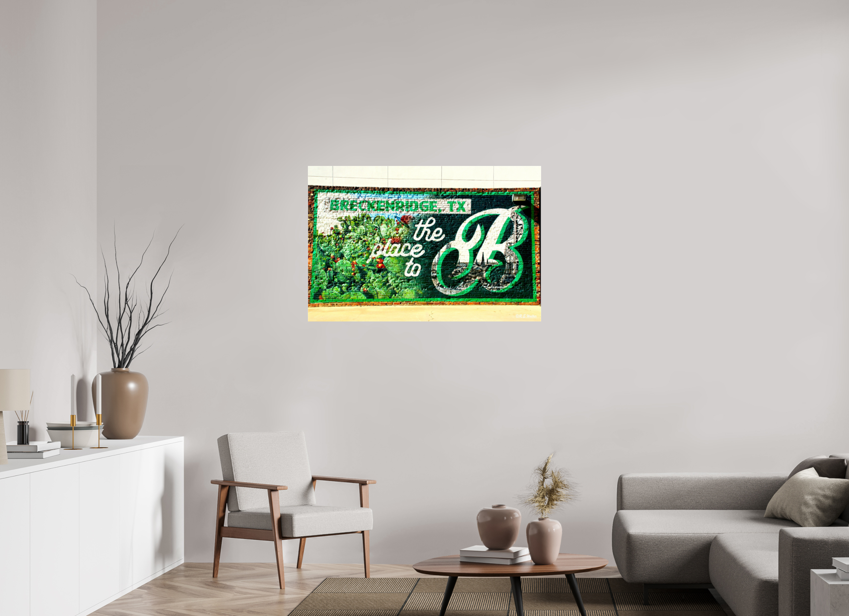 45 x 30″, acrylic-noframe-glossy Place to B Mural