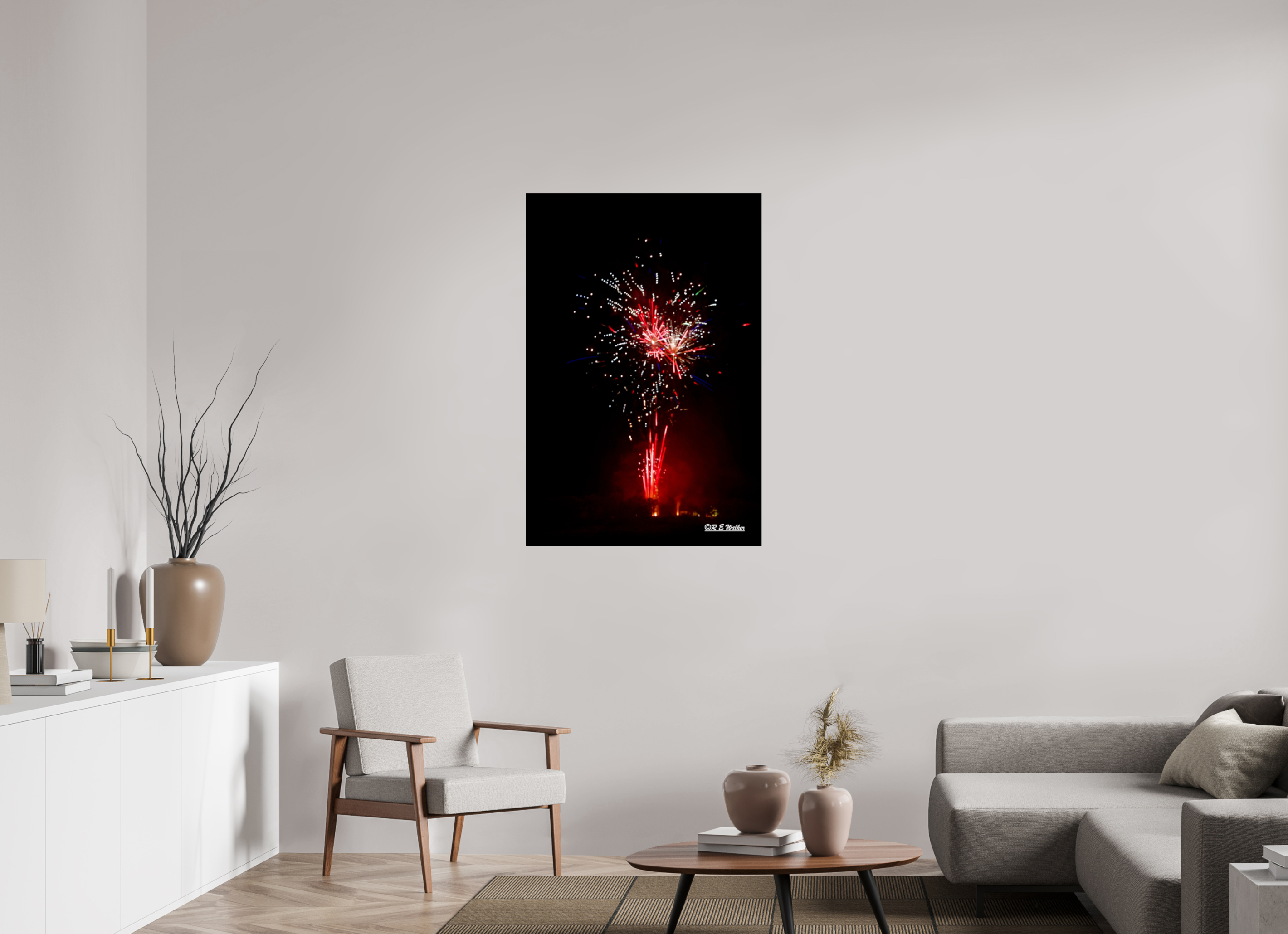 30 x 45″, acrylic-noframe-glossy Light Bulb Fireworks