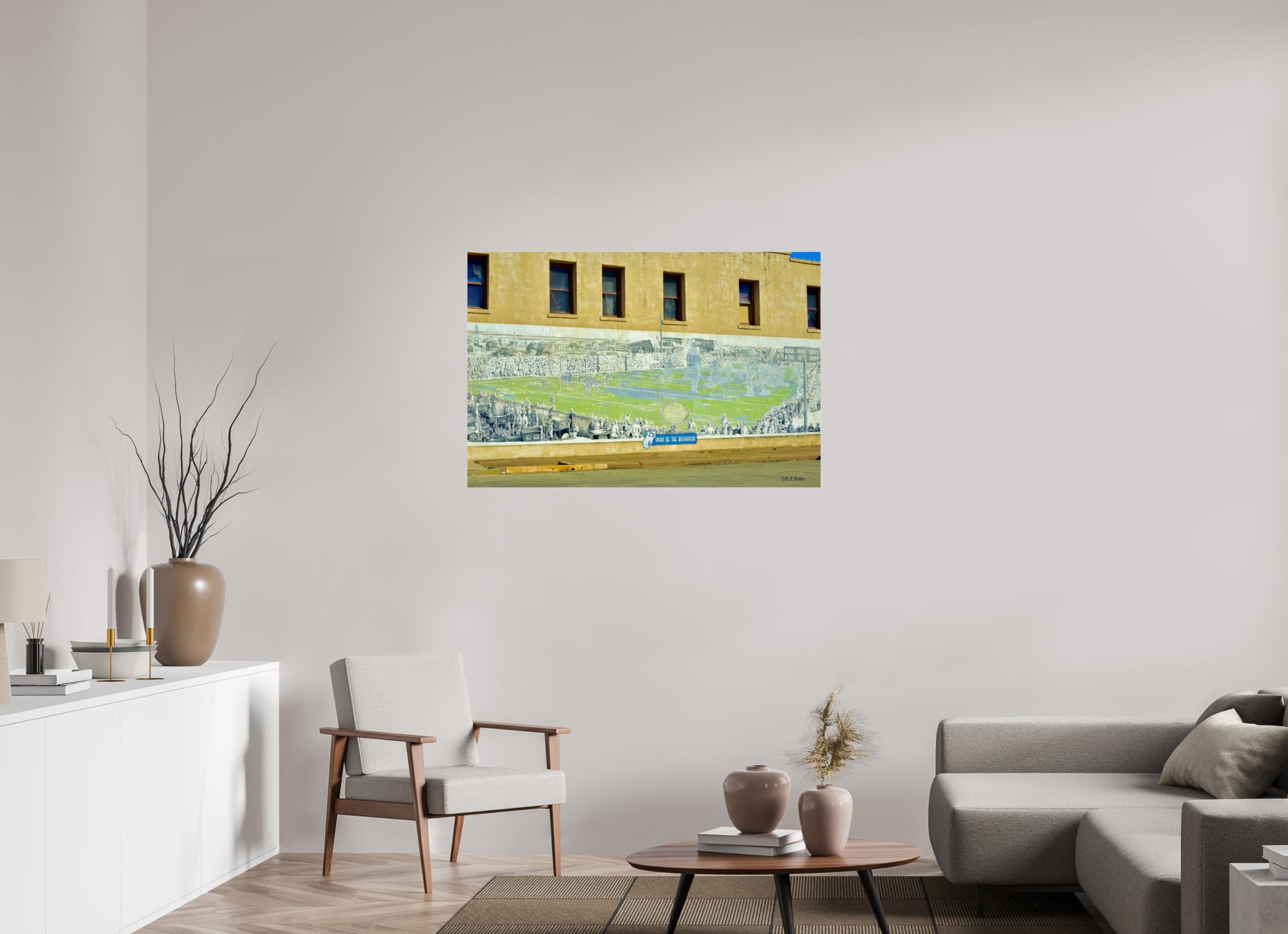 45 x 30″, acrylic-noframe-glossy Football Mural Breckenridge, TX
