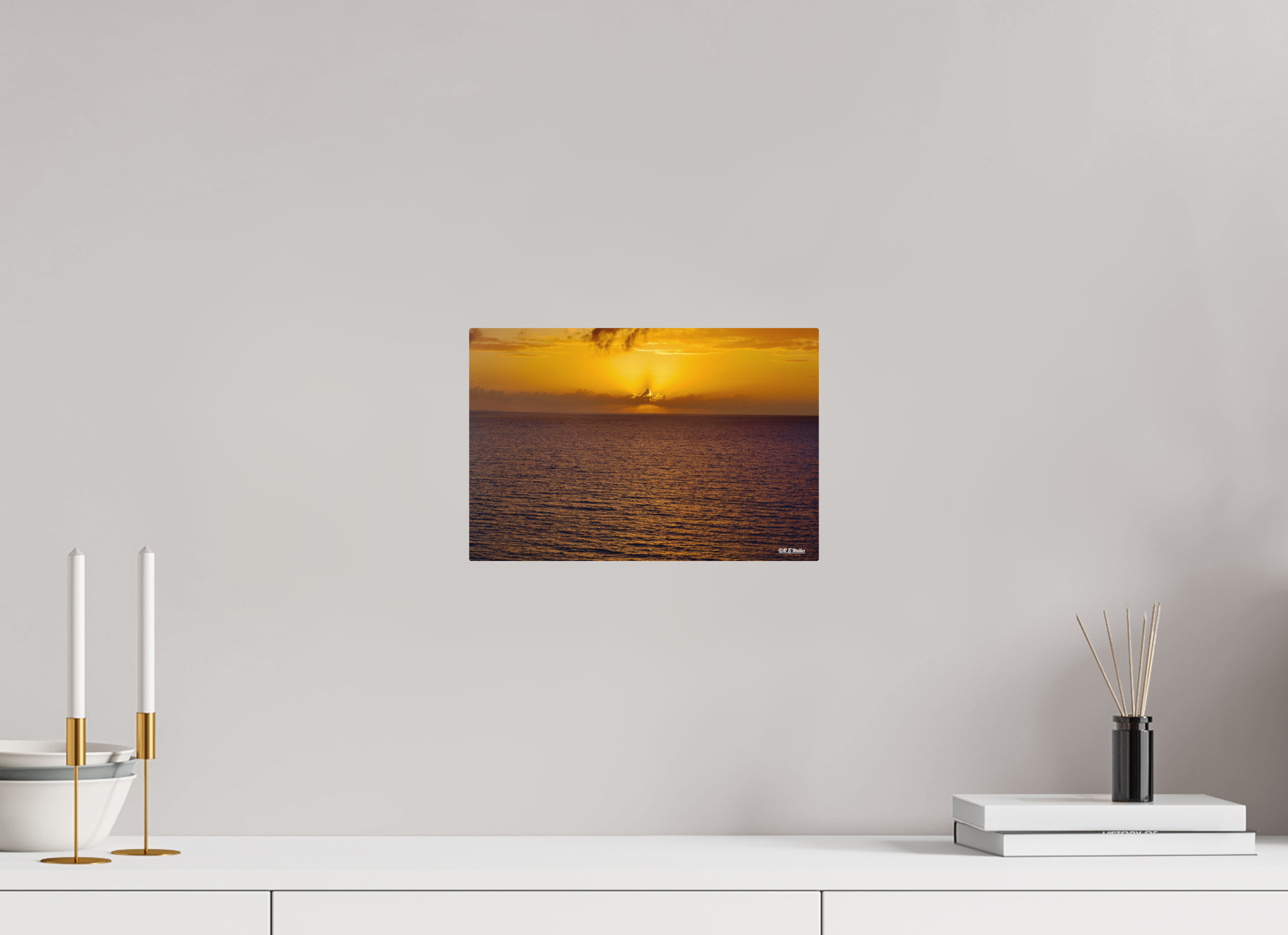 12 x 8″, Aluminum Sunset at Sea