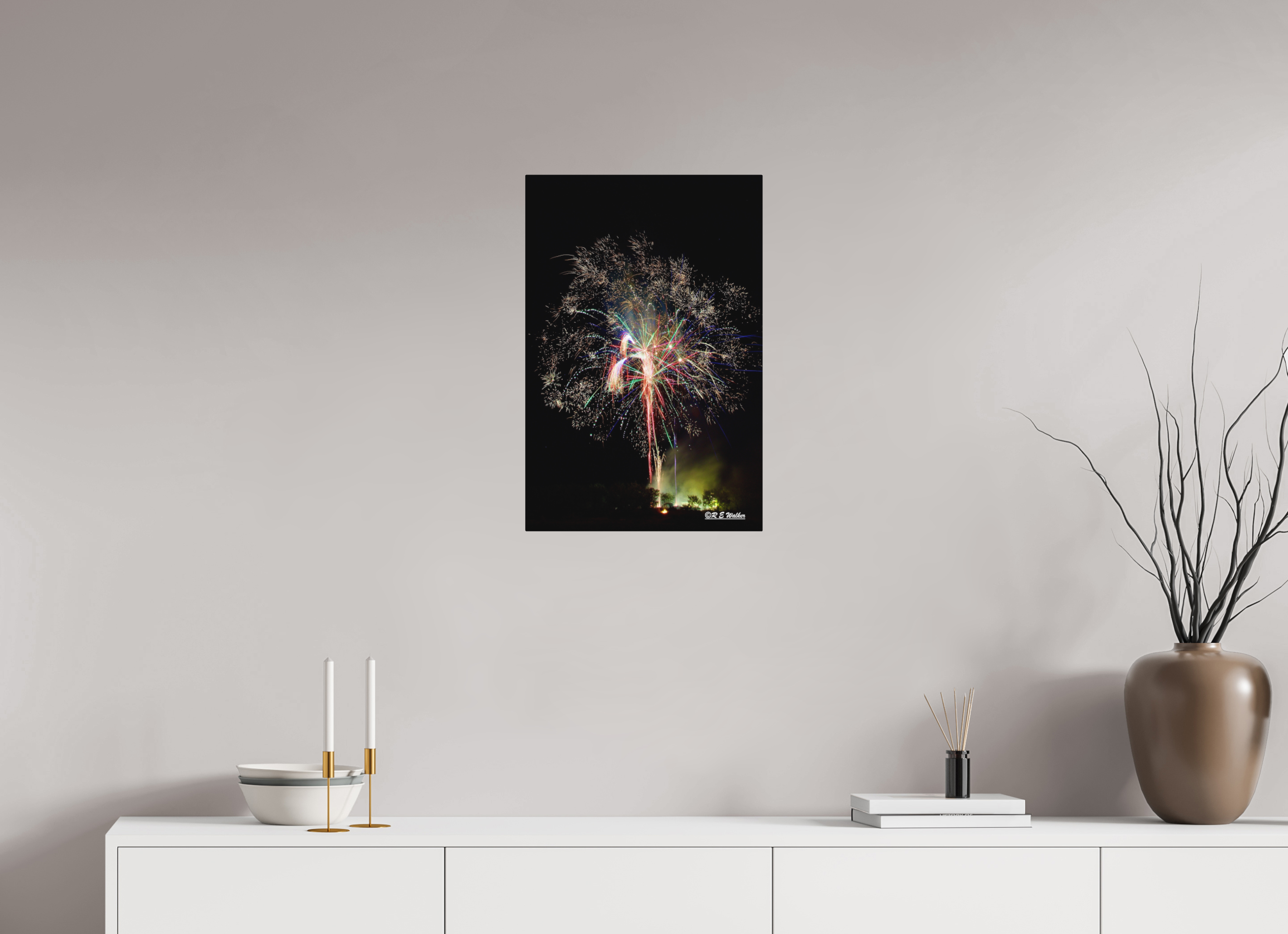 16 x 24″, Aluminum Firework Tree