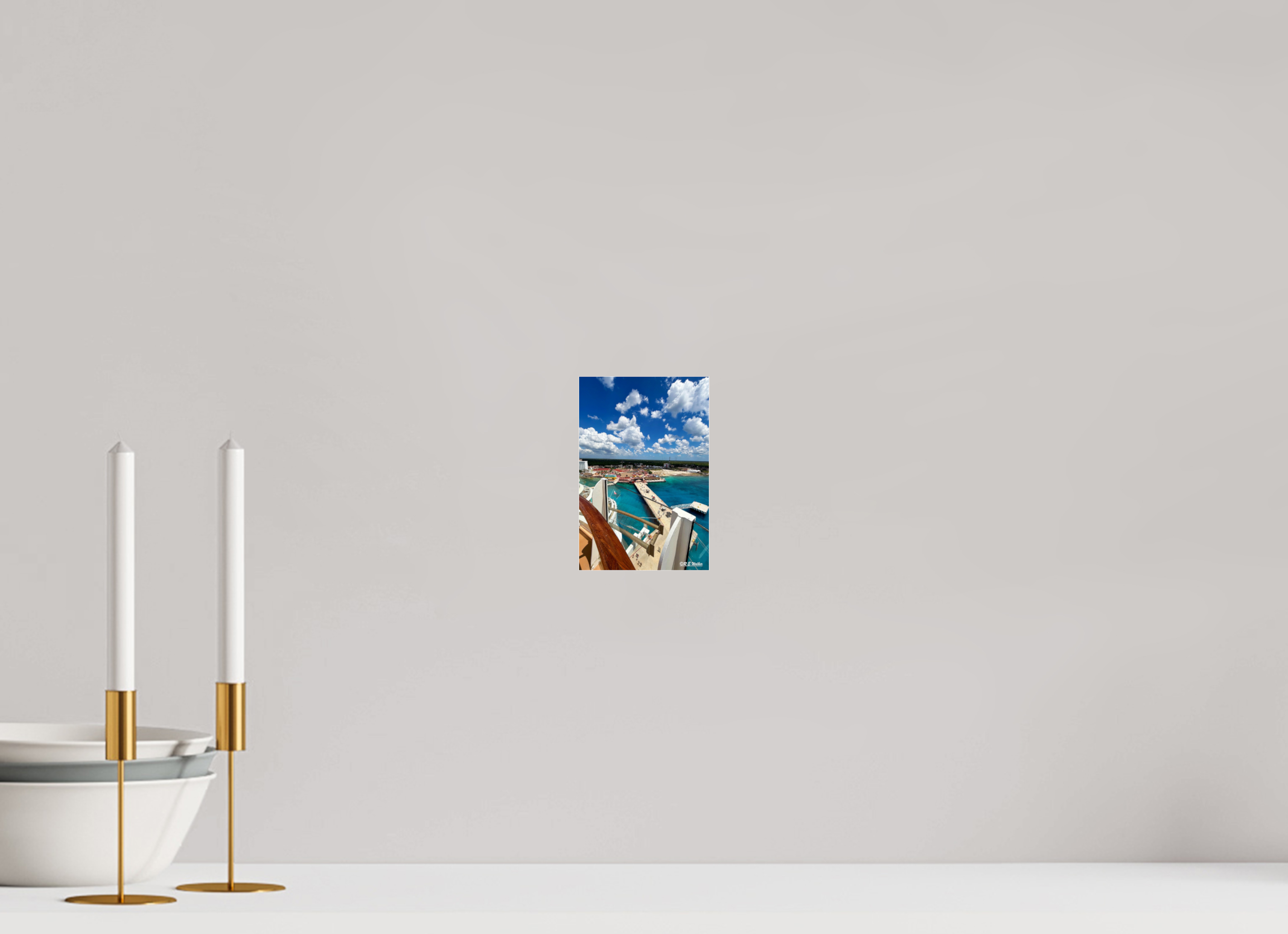 4 x 6″, acrylic-noframe-glossy Ship docked view in Cozumel
