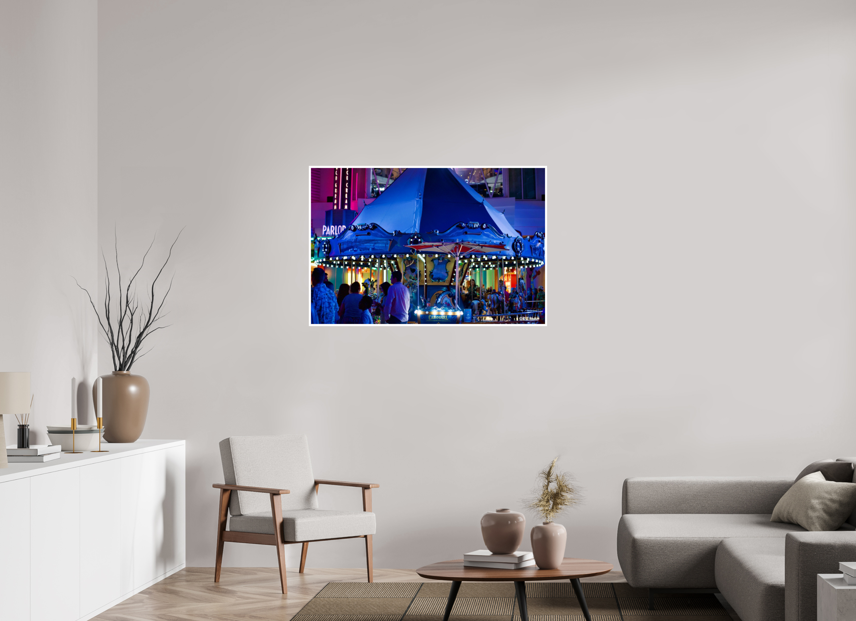 45 x 30″, Print with 0.4in white border Ship Carousel