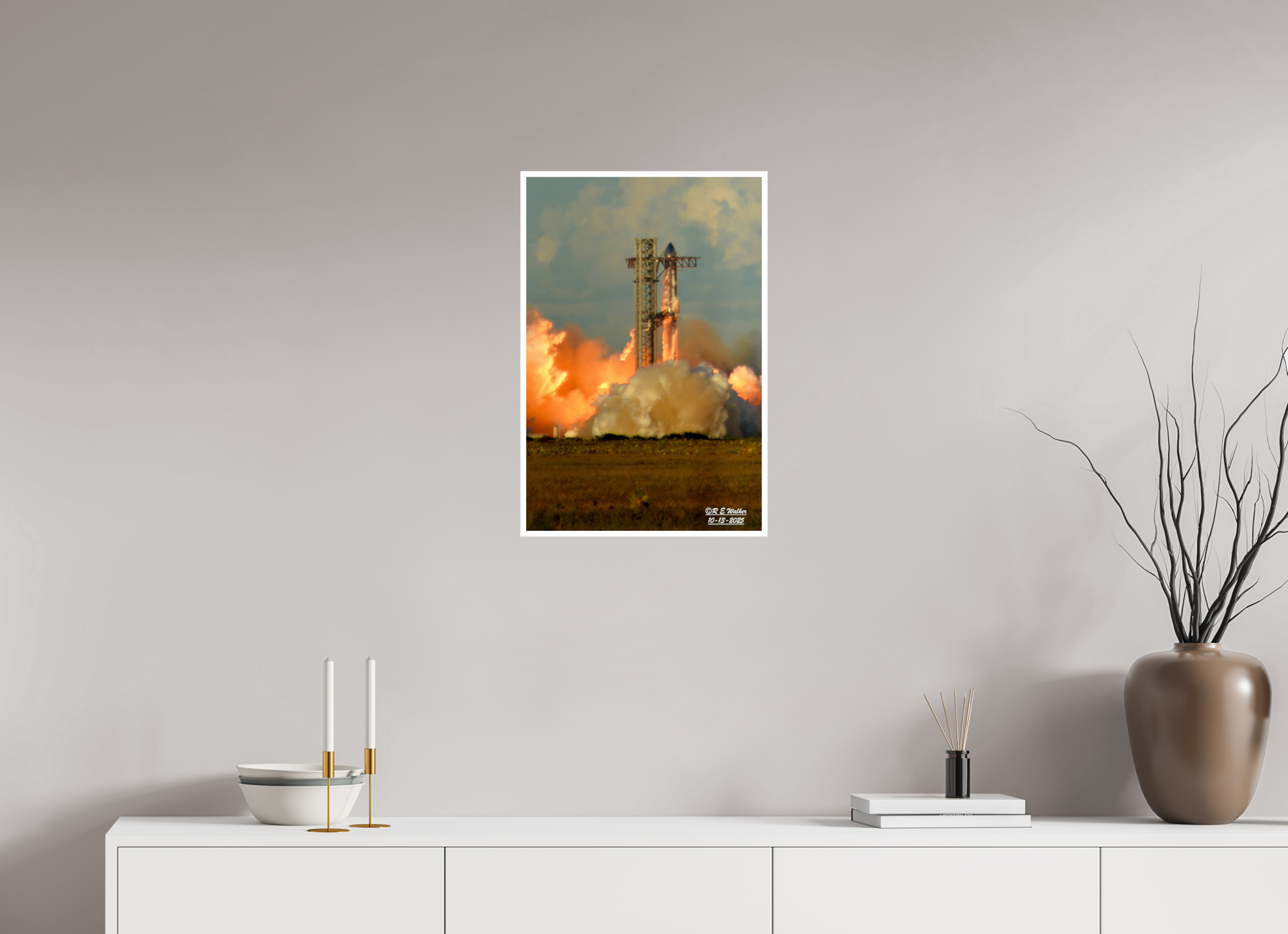 16 x 24″, Print with 0.4in white border SpaceX Starship Launch