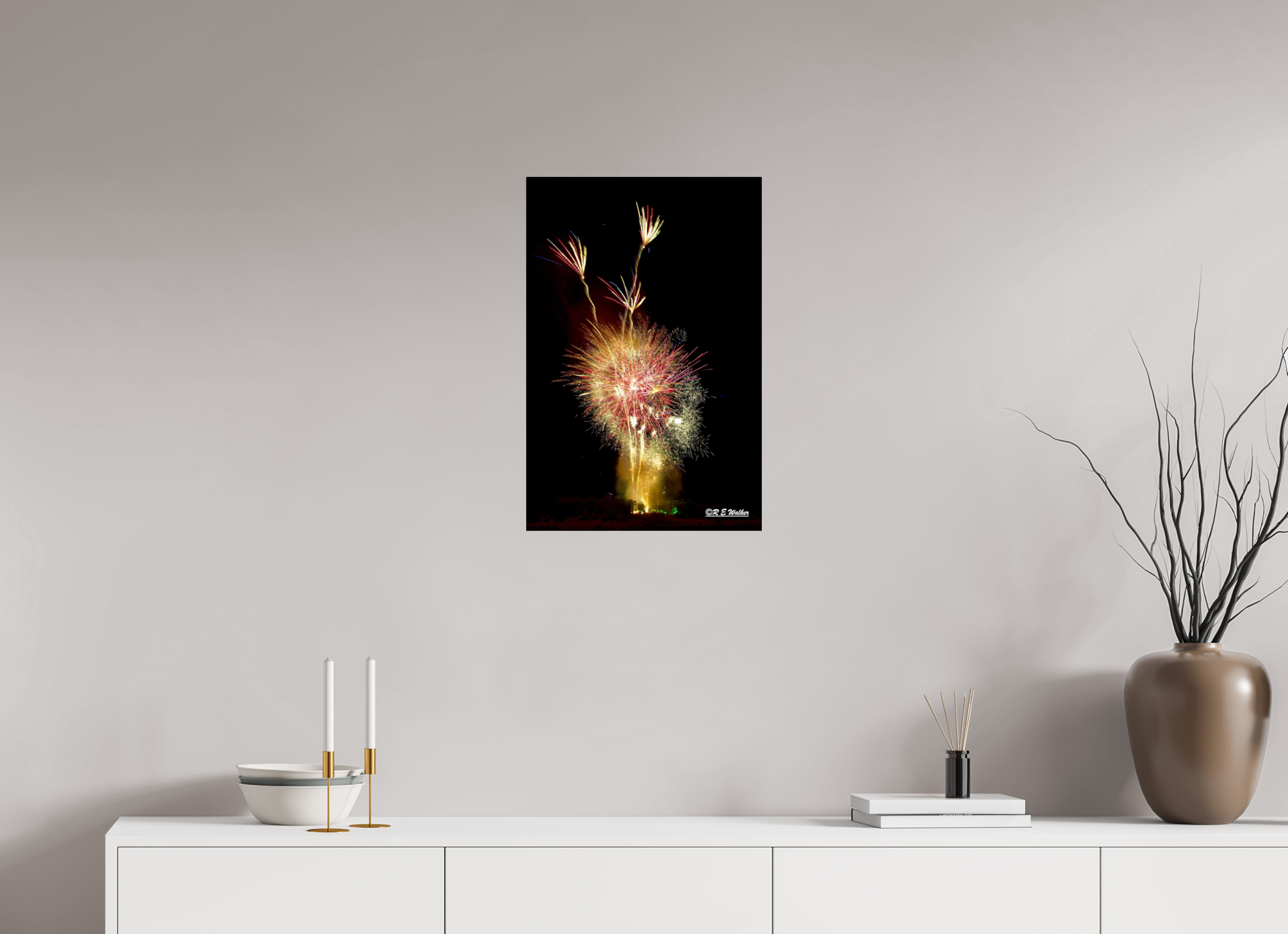 16 x 24″, Glossy Print without border Three Flower Fireworks
