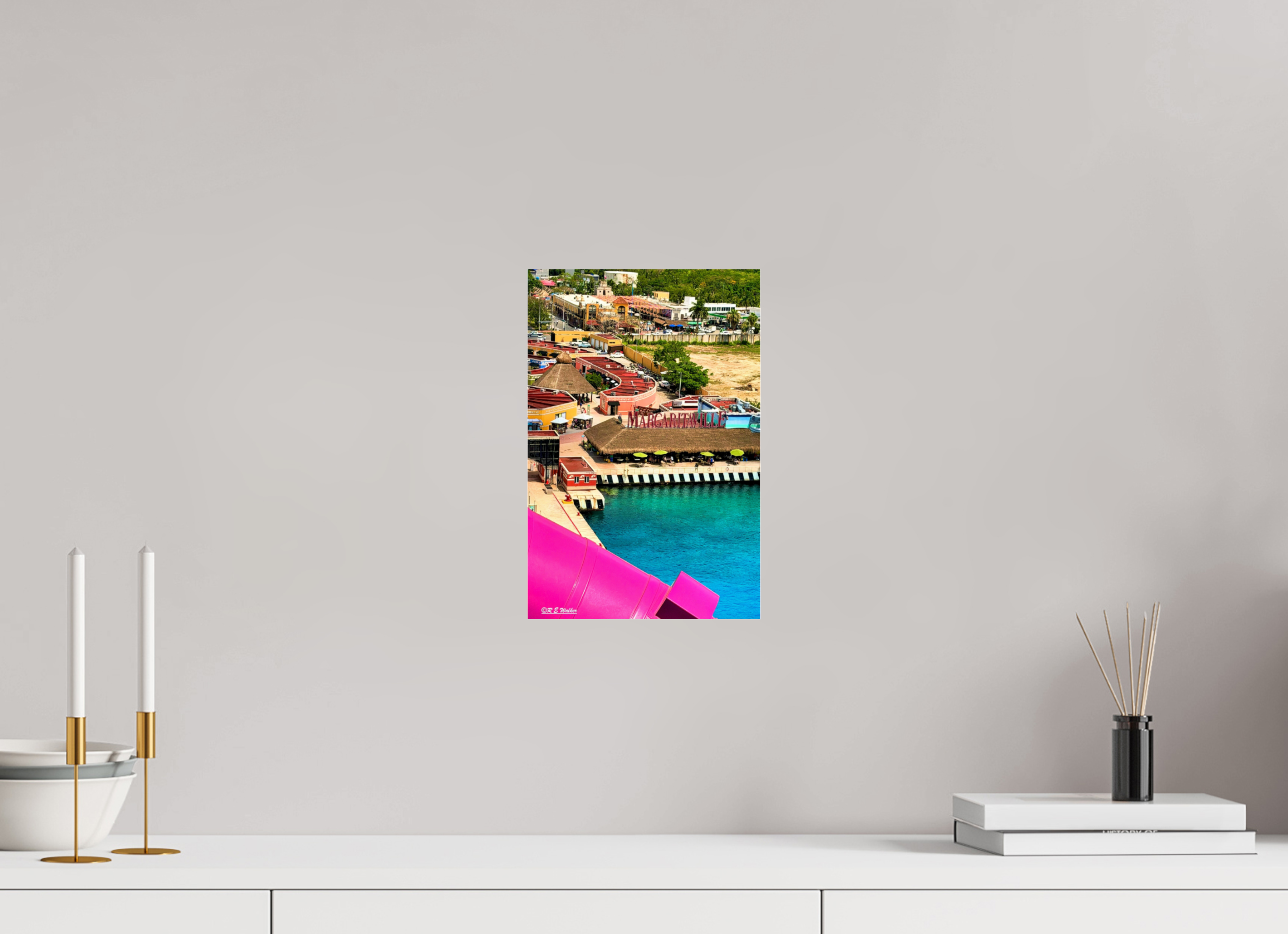 8 x 12″, acrylic-noframe-glossy Docked in Cozumel