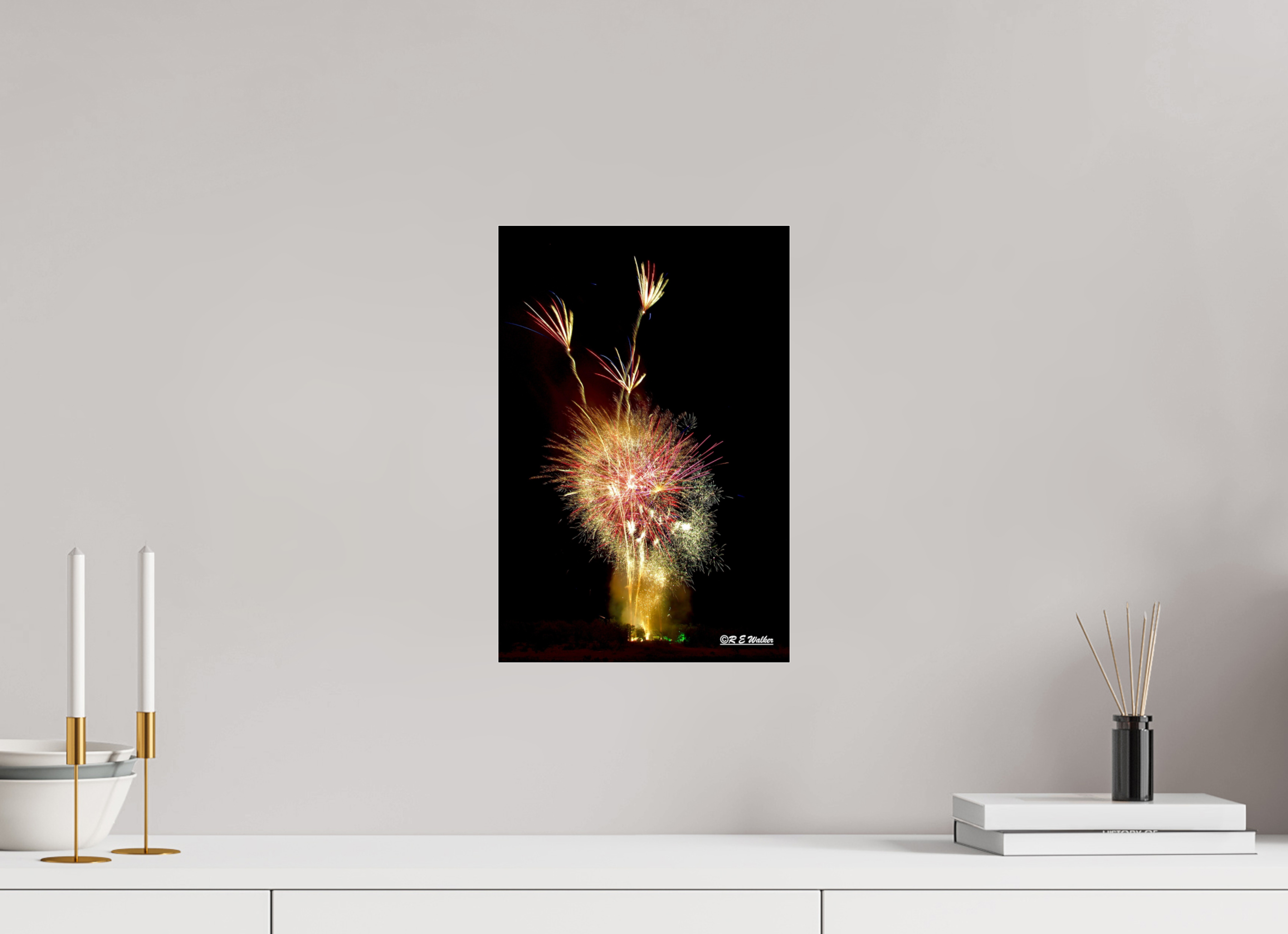 10 x 15″, acrylic-noframe-glossy Three Flower Fireworks