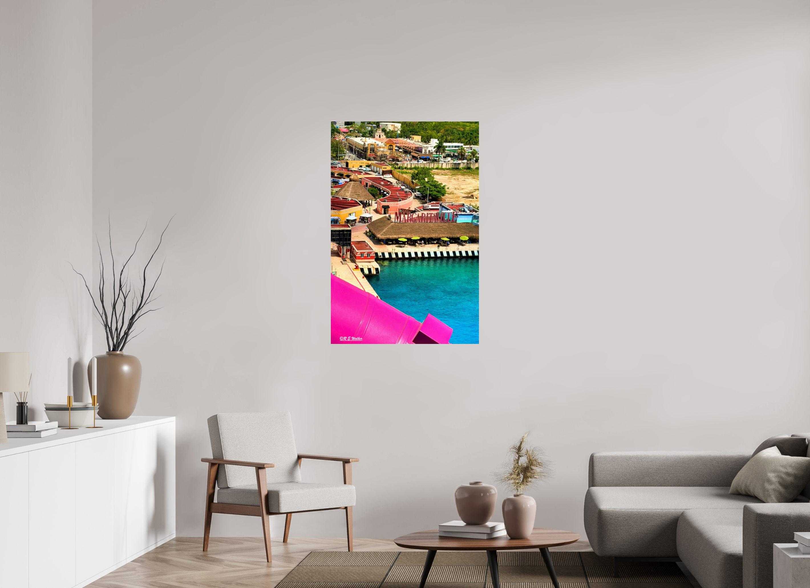 30 x 45″, acrylic-noframe-glossy Docked in Cozumel