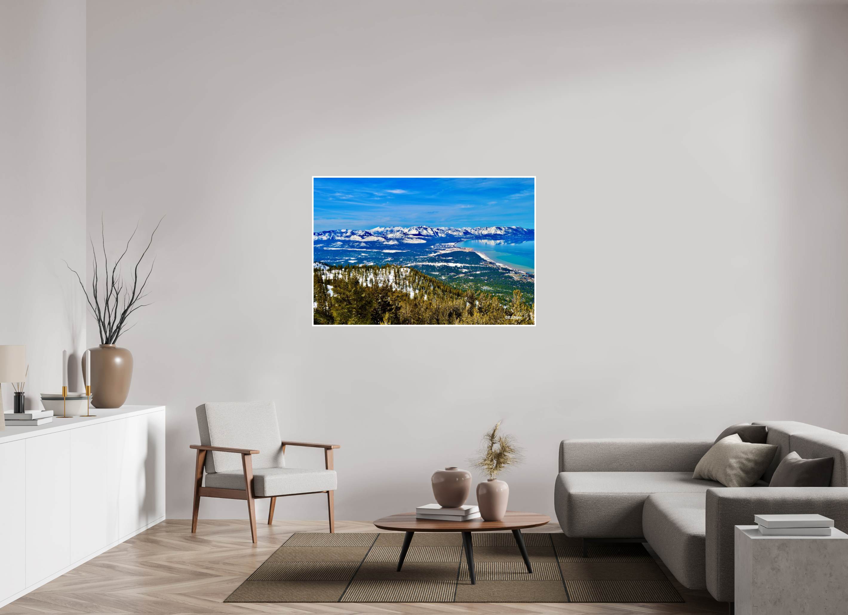 54 x 36″, Print with 0.4in white border Lake Tahoe Partial View