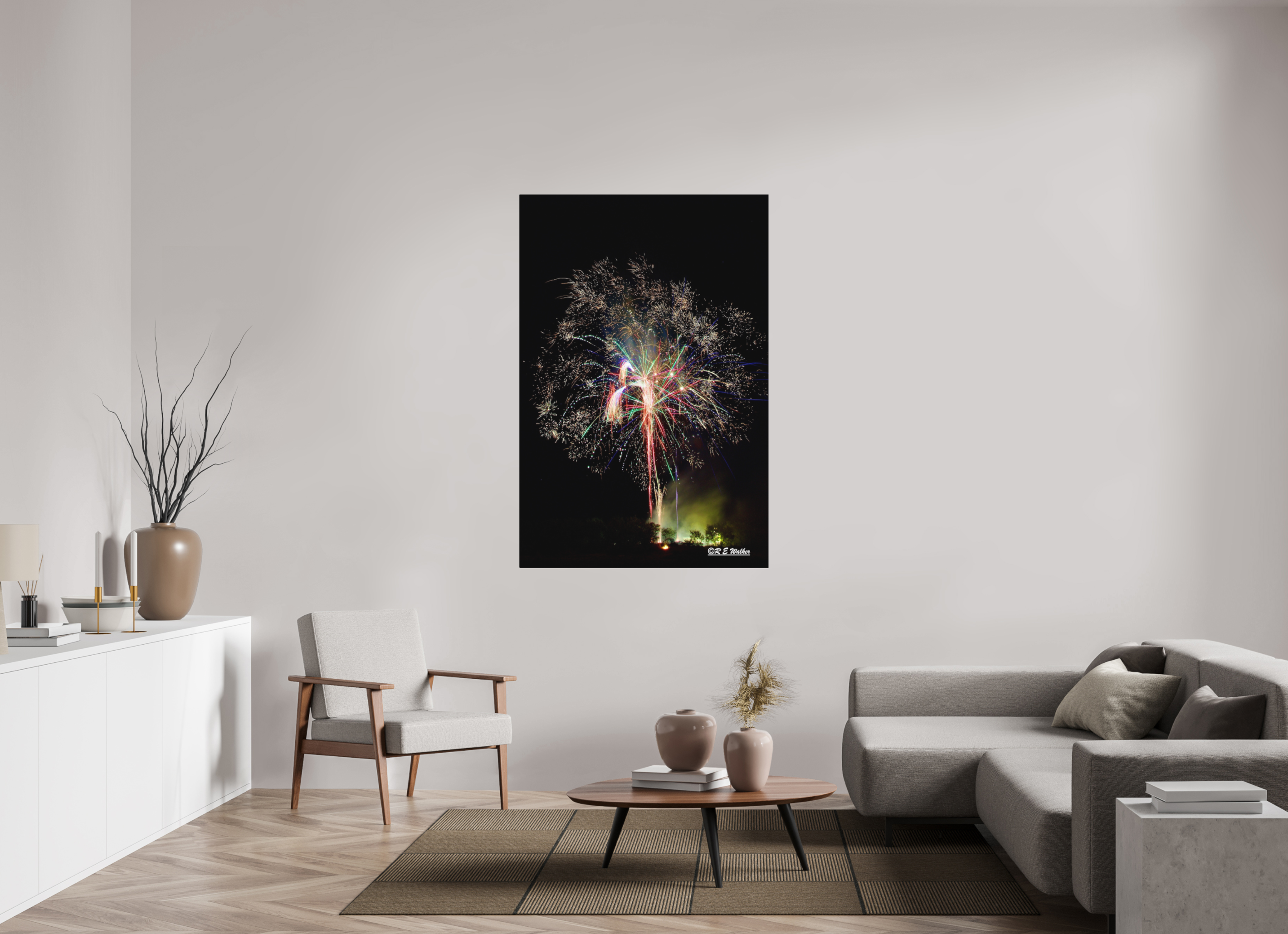 40 x 60″, Aluminum Firework Tree