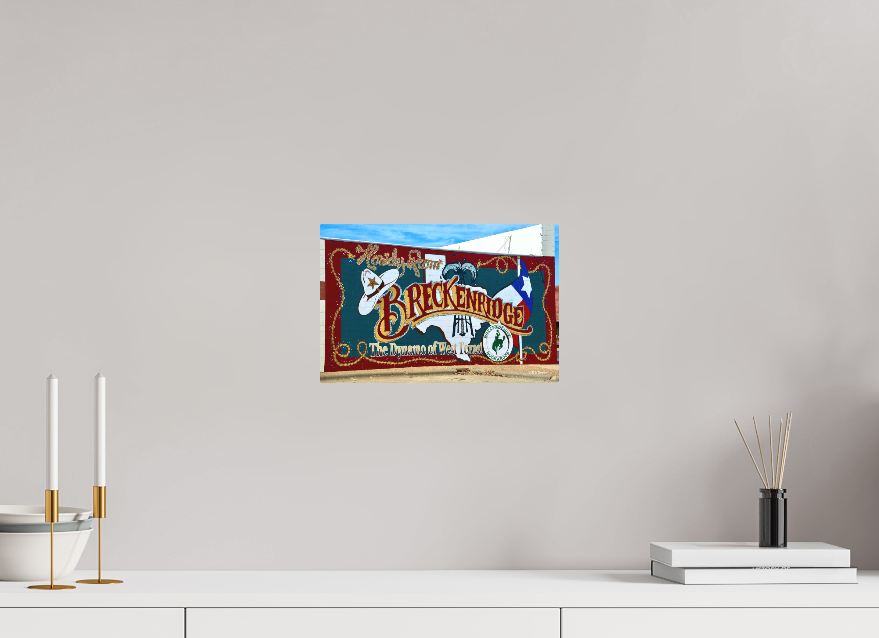 12 x 8″, Aluminum Breckenridge, TX Welcome Mural