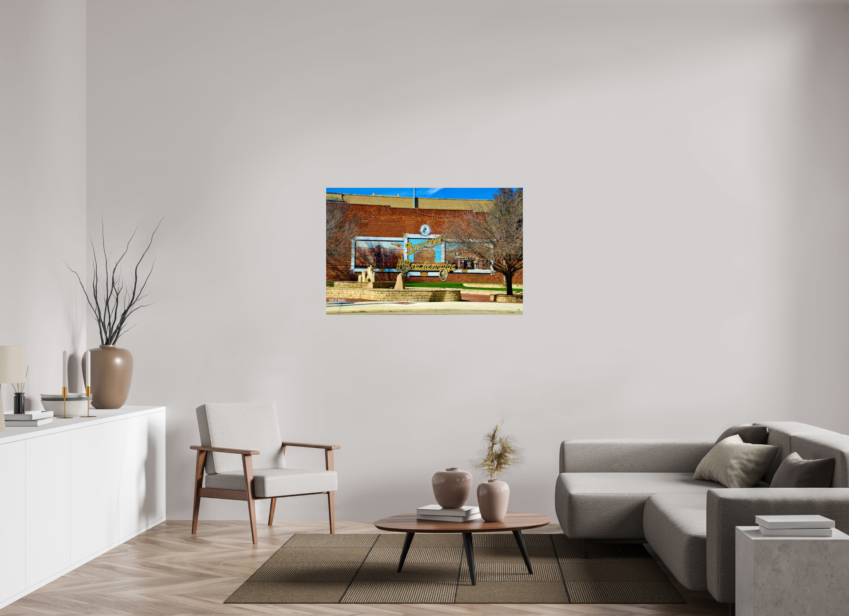 47.9 x 31″, acrylic-noframe-glossy Breckenridge, TX Downtown Entry Mural