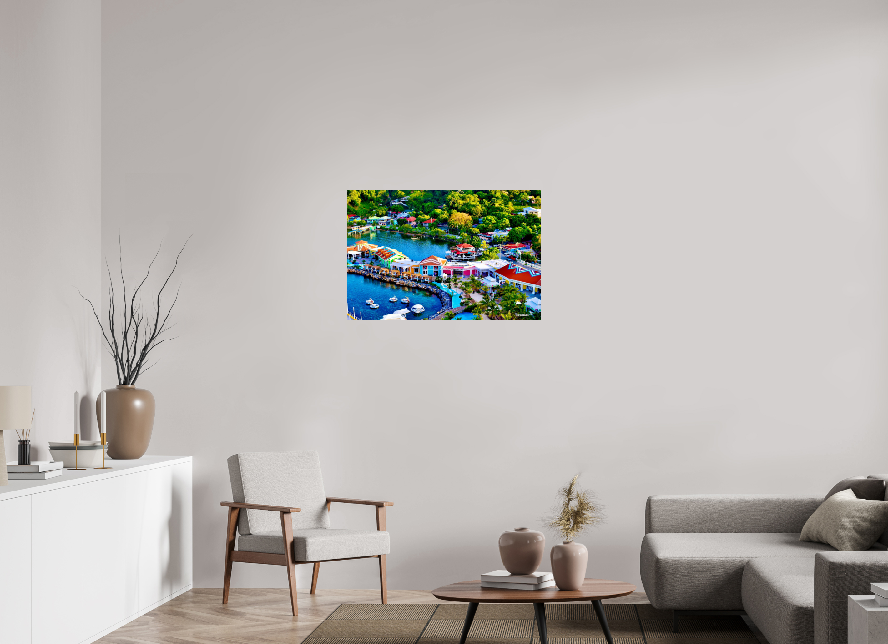 36 x 24″, Glossy Print without border Roatan Port