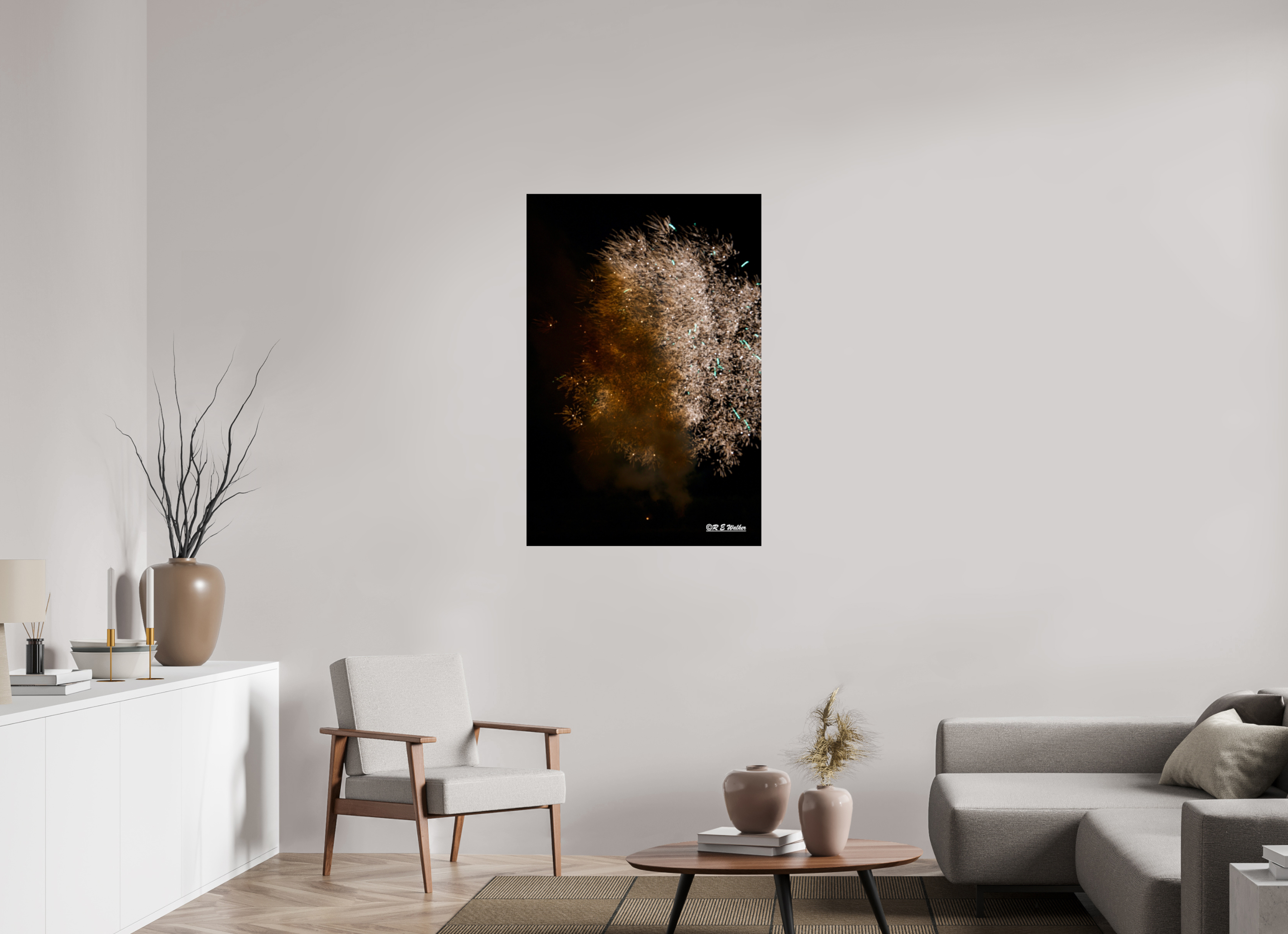 30 x 45″, Glossy Print without border Face in Fireworks