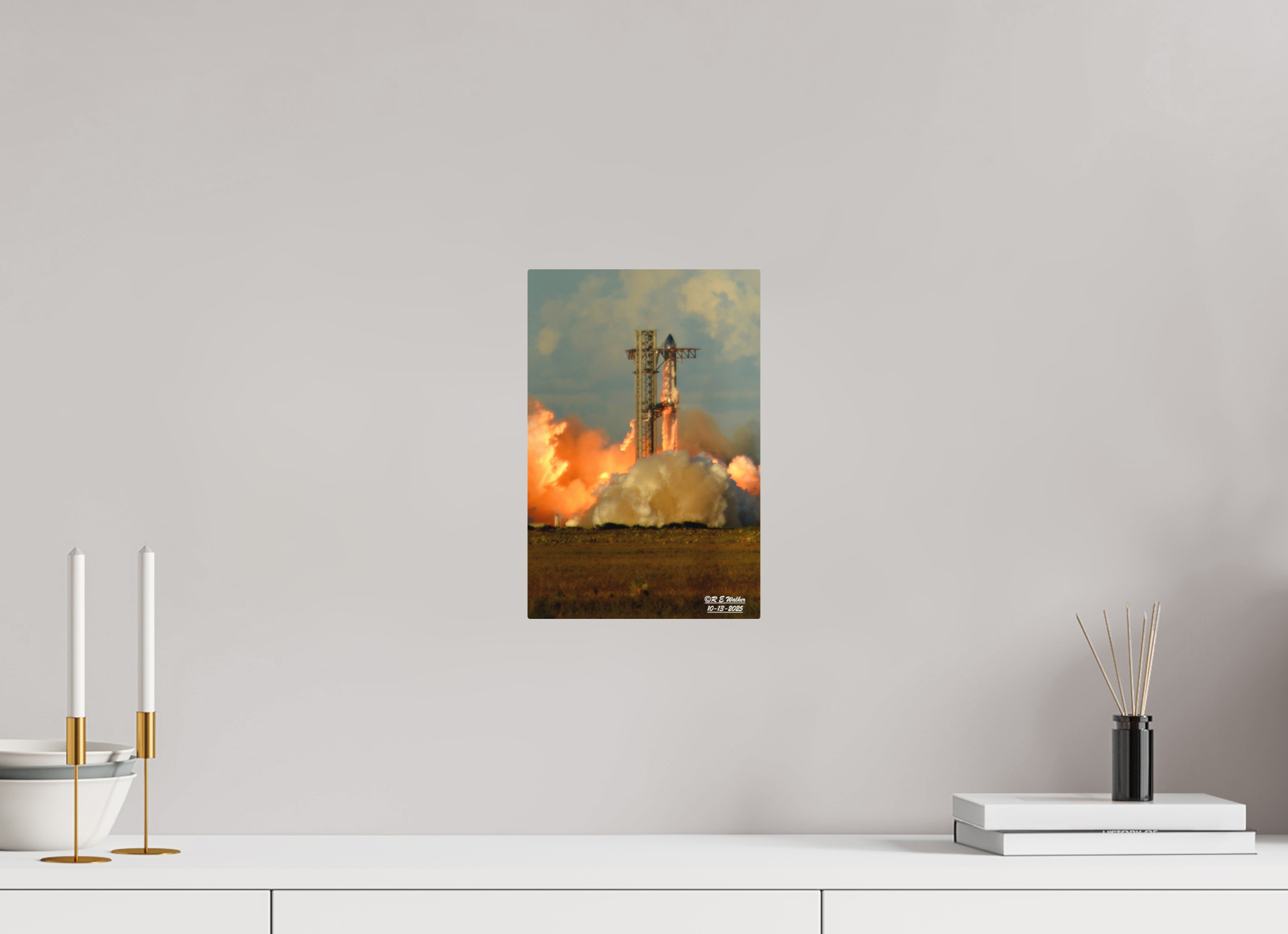 8 x 12″, Aluminum SpaceX Starship Launch