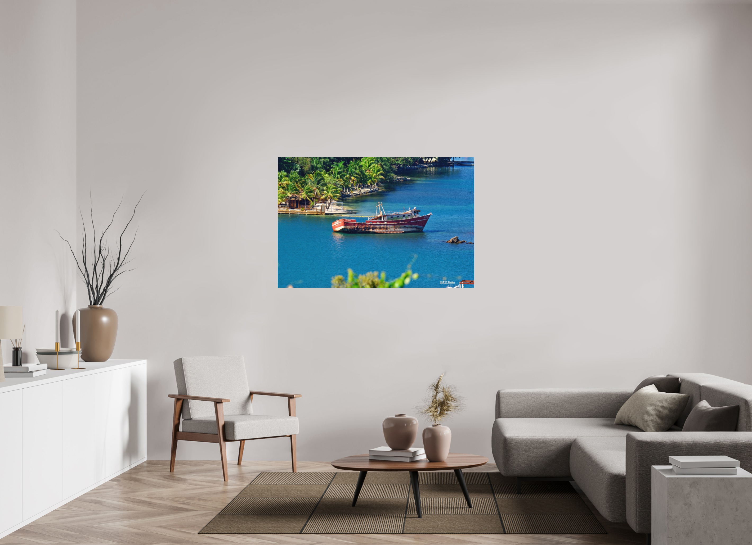 54 x 36″, Aluminum Wreckage in Roatan Honduras