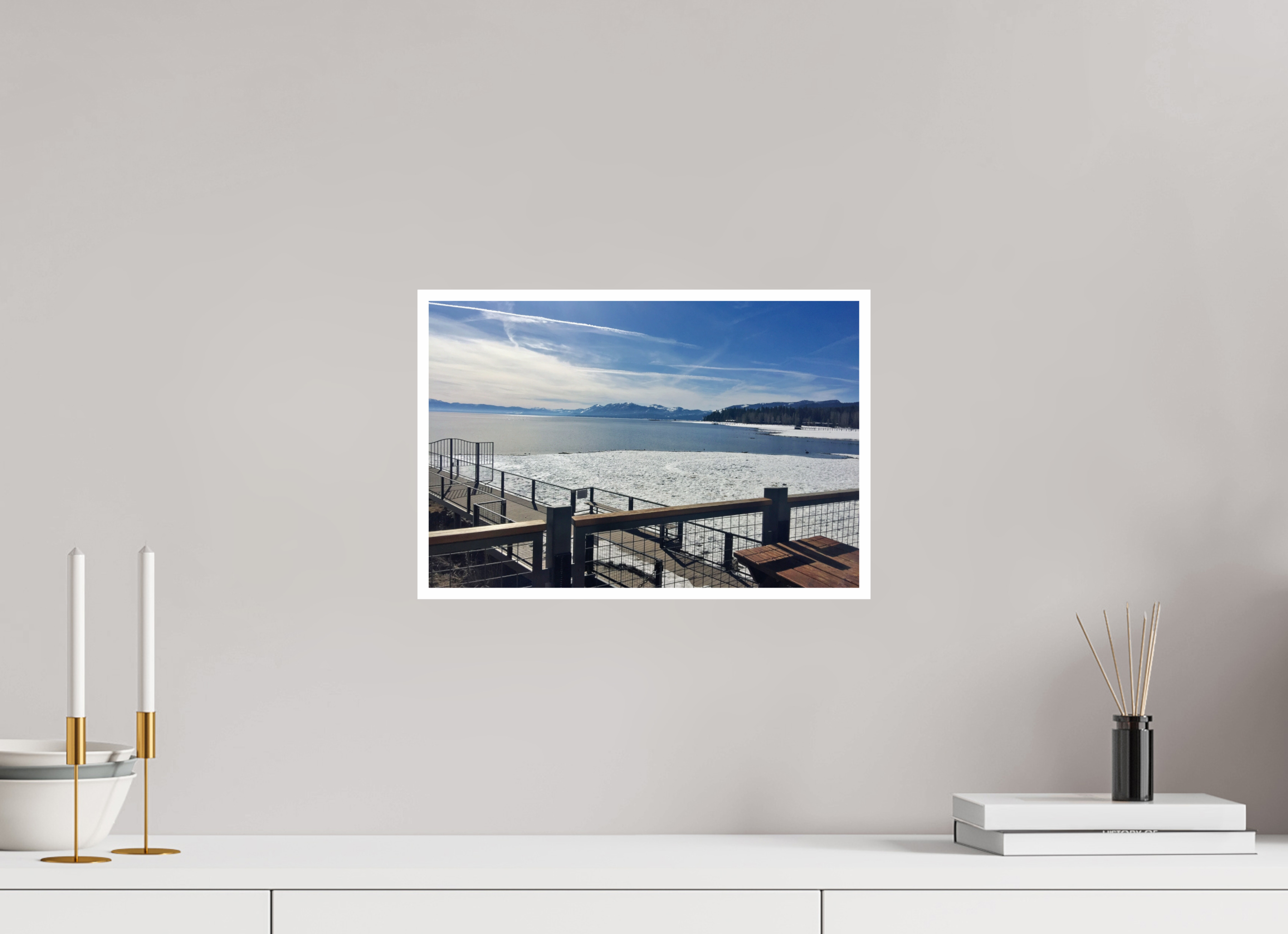 15 x 10″, Print with 0.4in white border Tahoe City Lake view