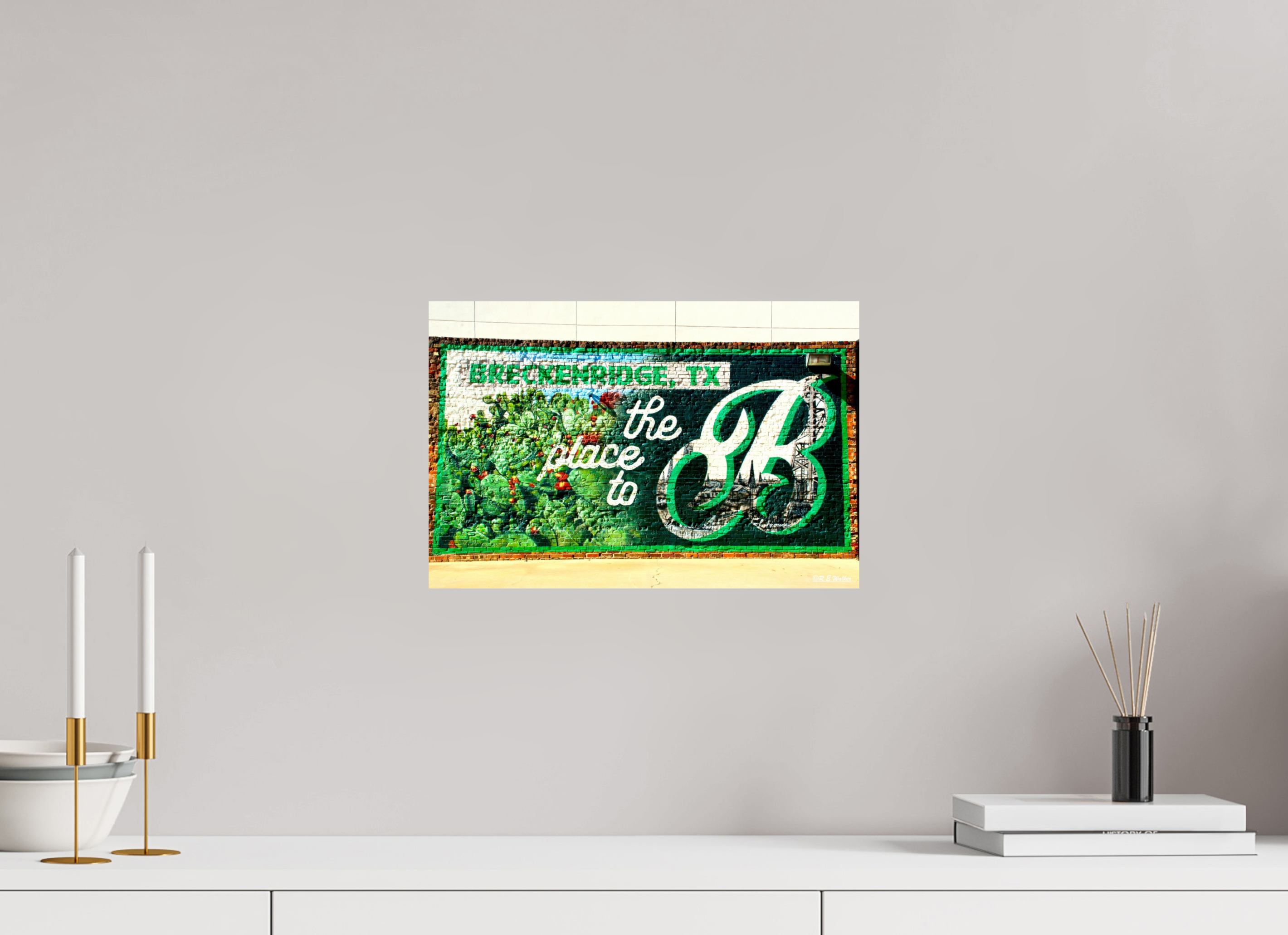 15 x 10″, Glossy Print without border Place to B Mural