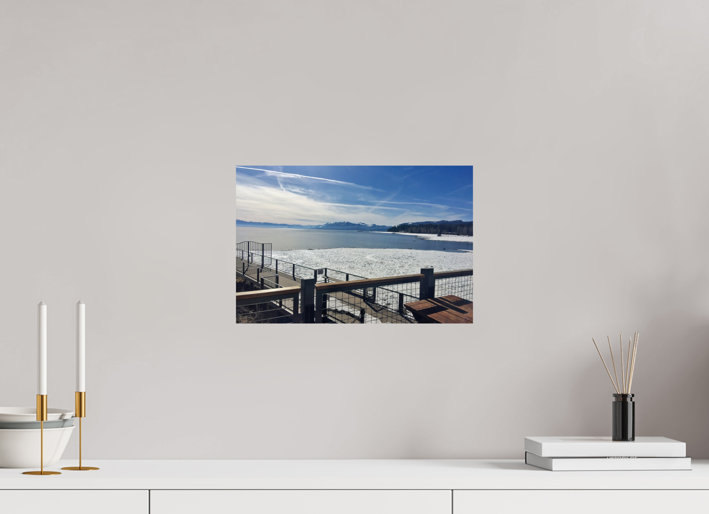 15 x 10″, Glossy Print without border Tahoe City Lake view