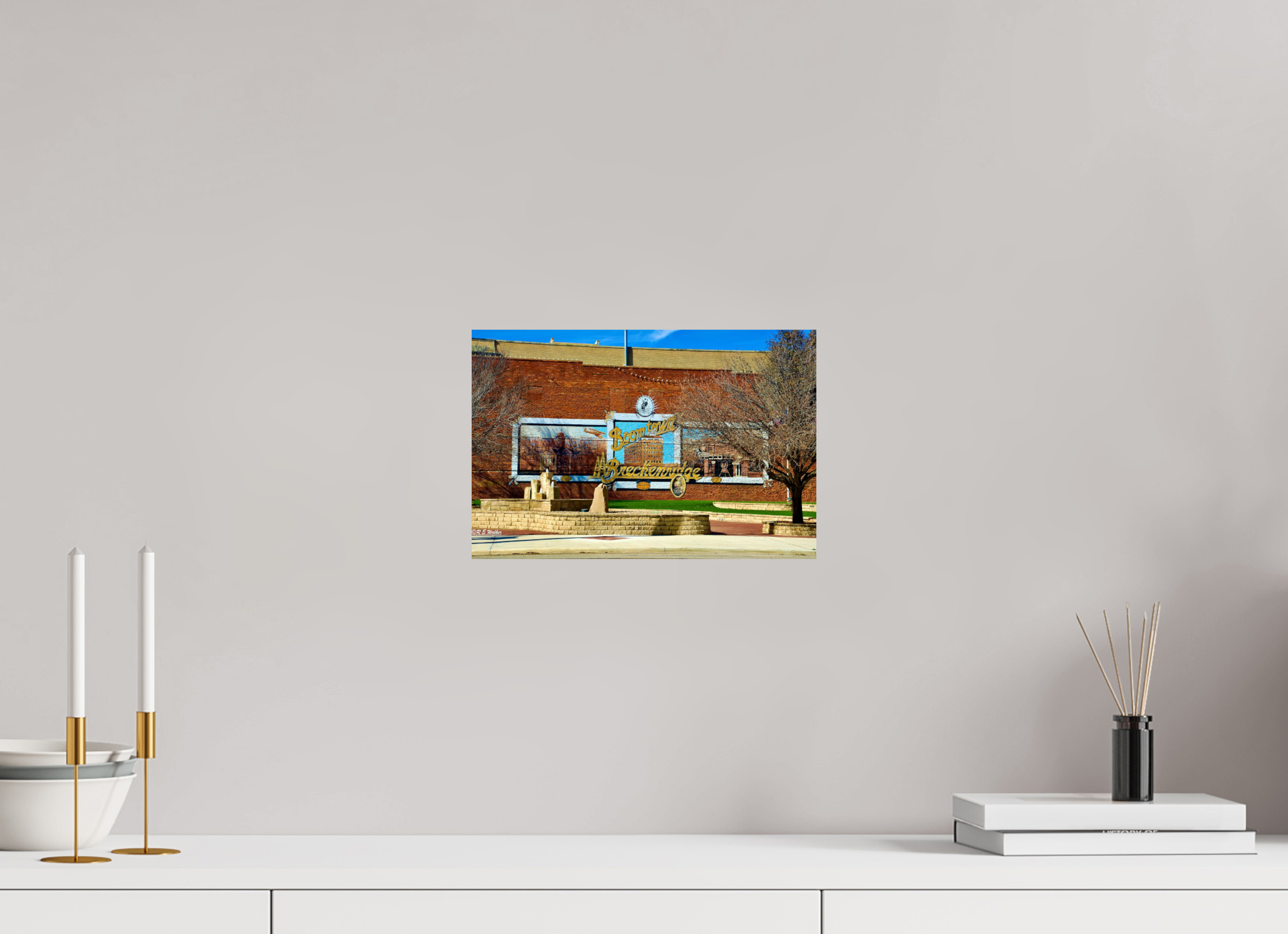 12 x 8″, Glossy Print without border Breckenridge, TX Downtown Entry Mural