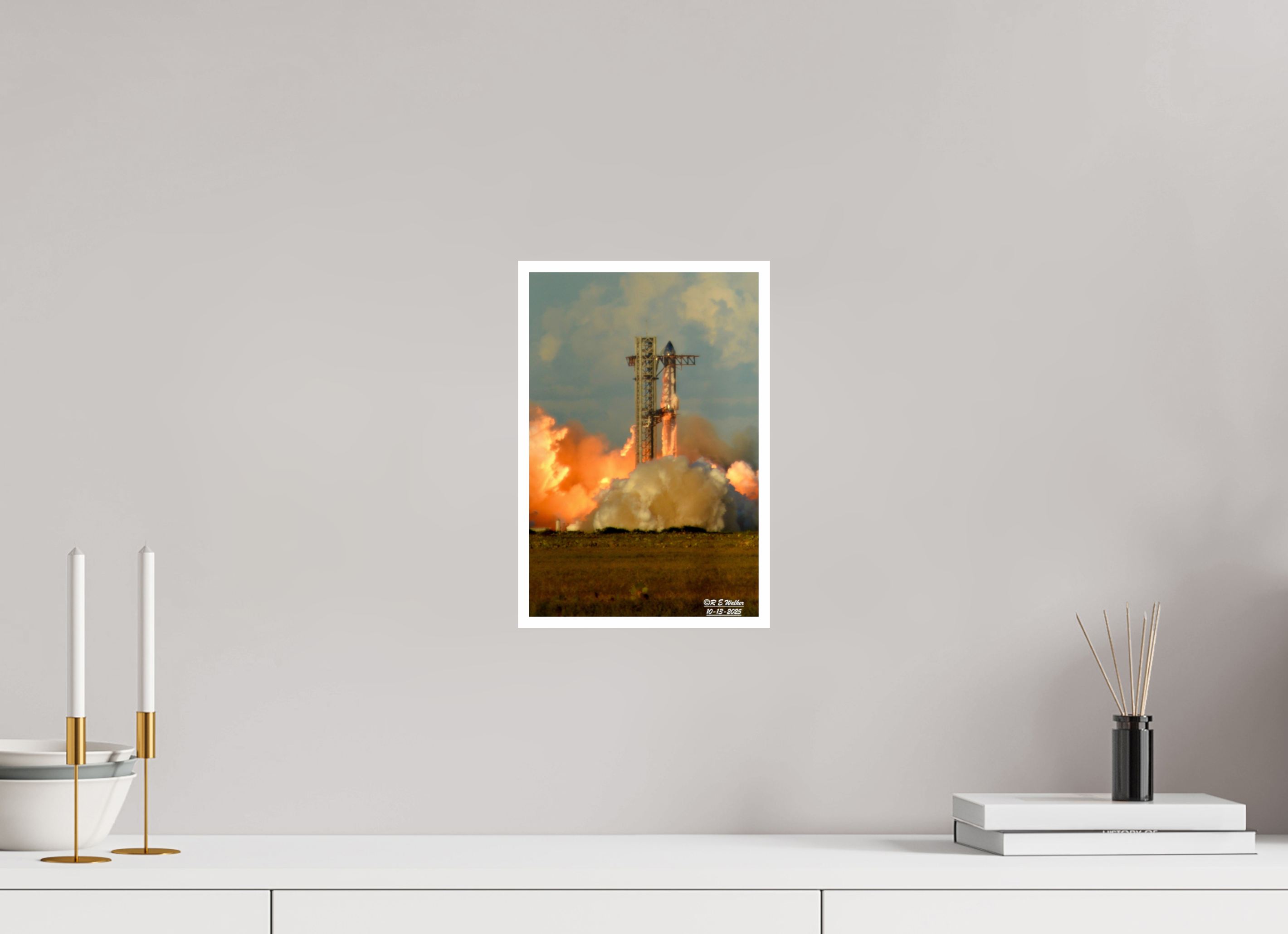 8 x 12″, Print with 0.4in white border SpaceX Starship Launch Ignition