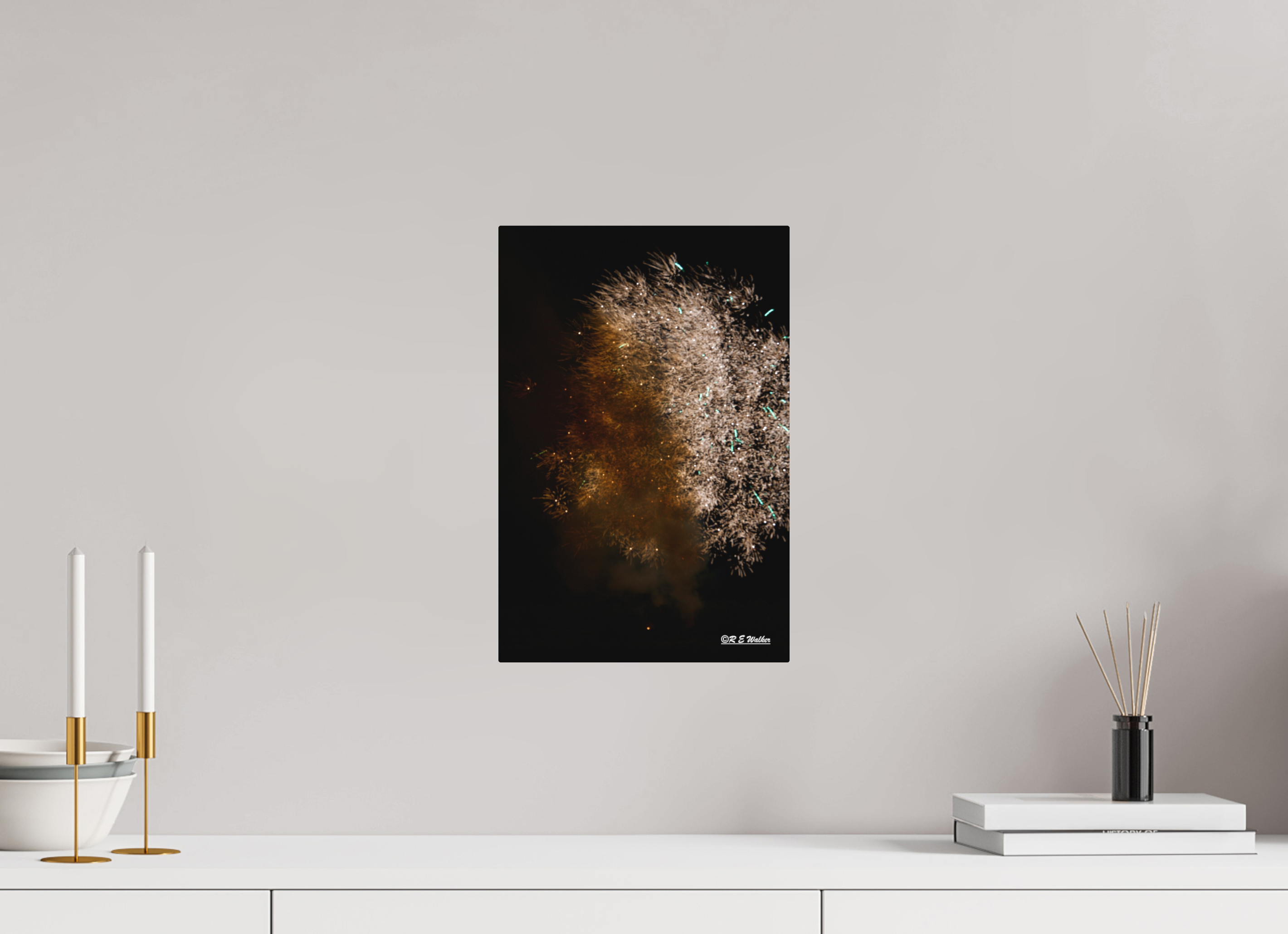 10 x 15″, Aluminum Face in Fireworks