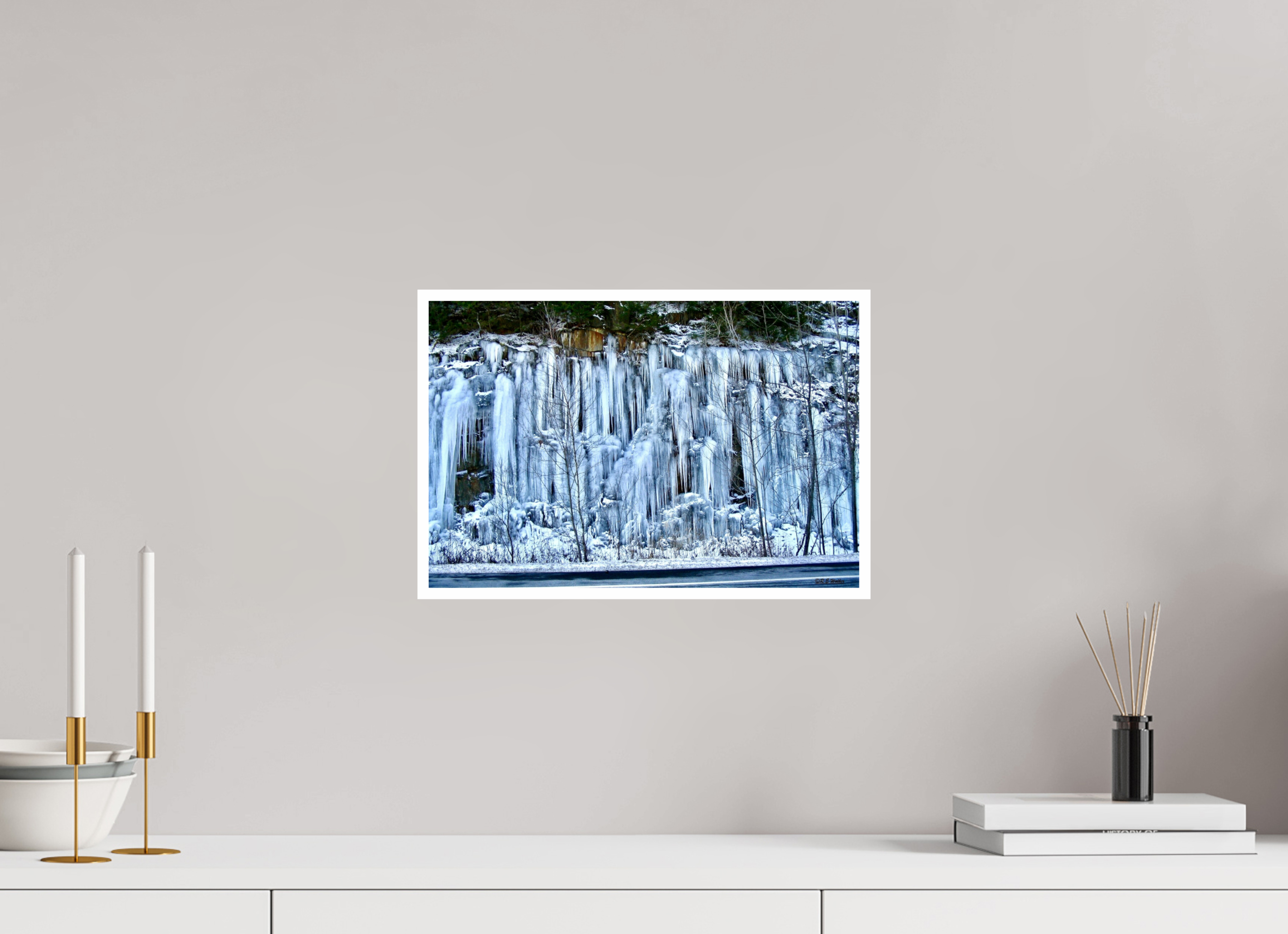 15 x 10″, Print with 0.4in white border Ice Wall Version