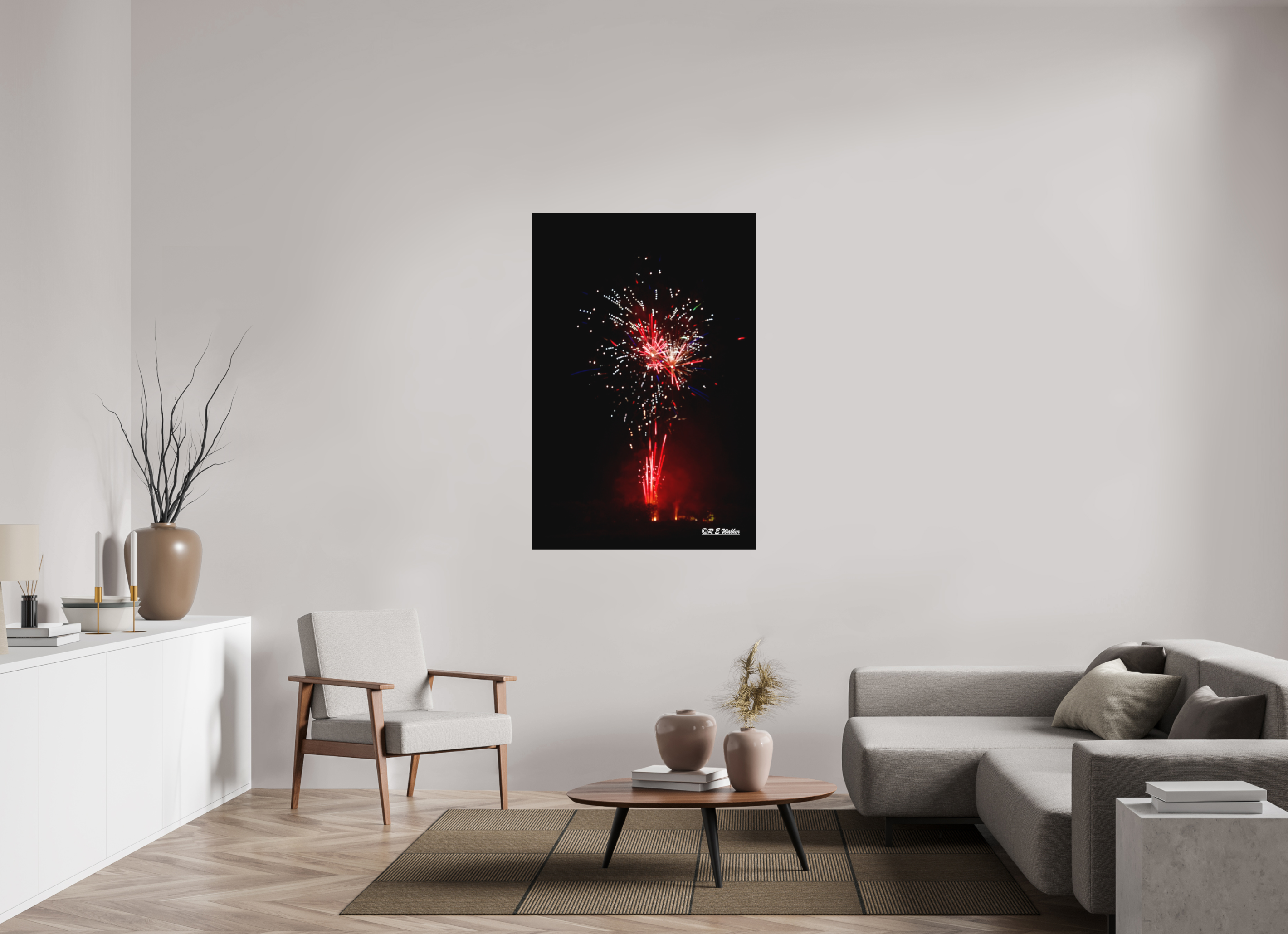 36 x 54″, Aluminum Light Bulb Fireworks