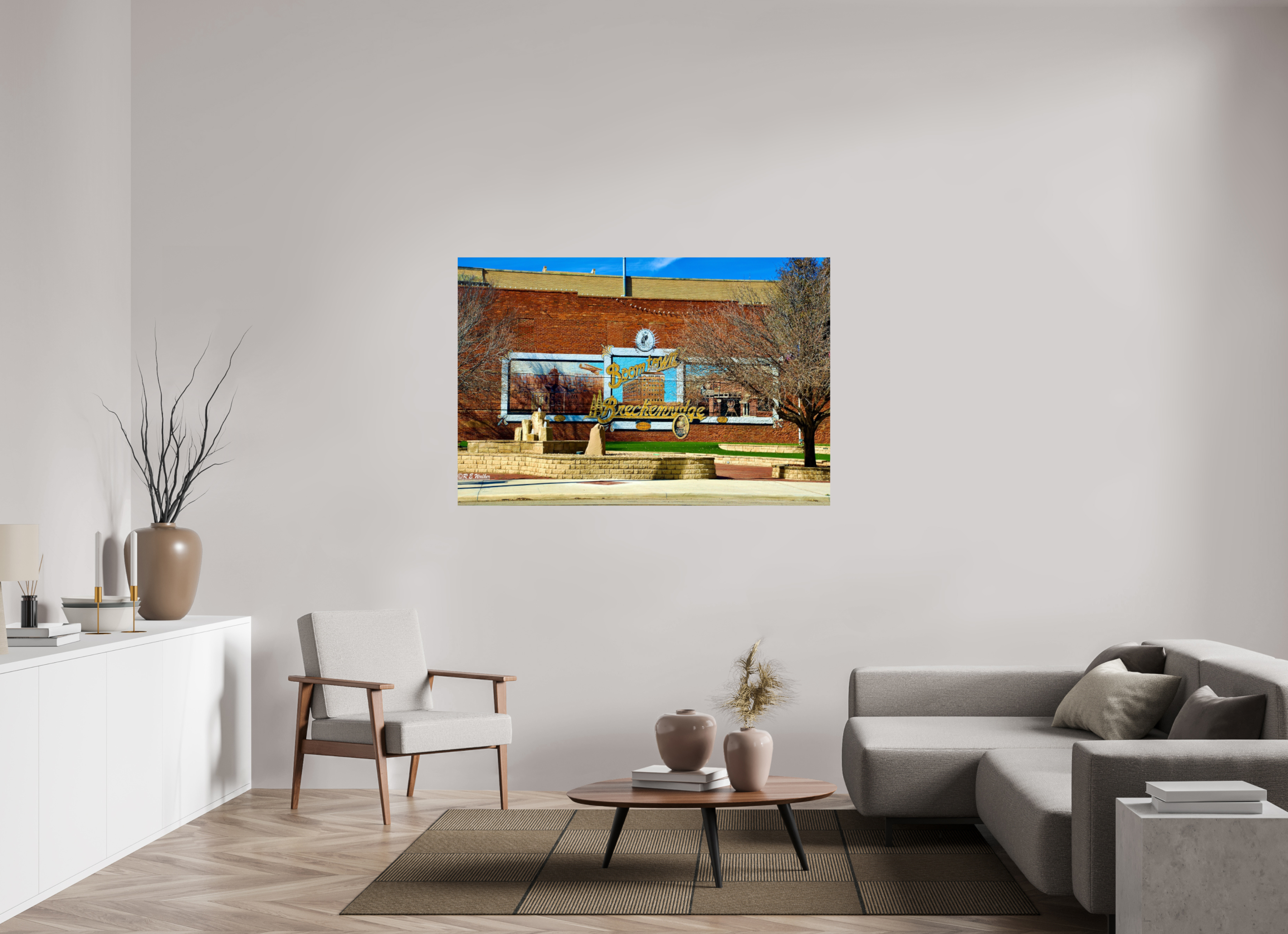 60 x 40″, Glossy Print without border Breckenridge, TX Downtown Entry Mural