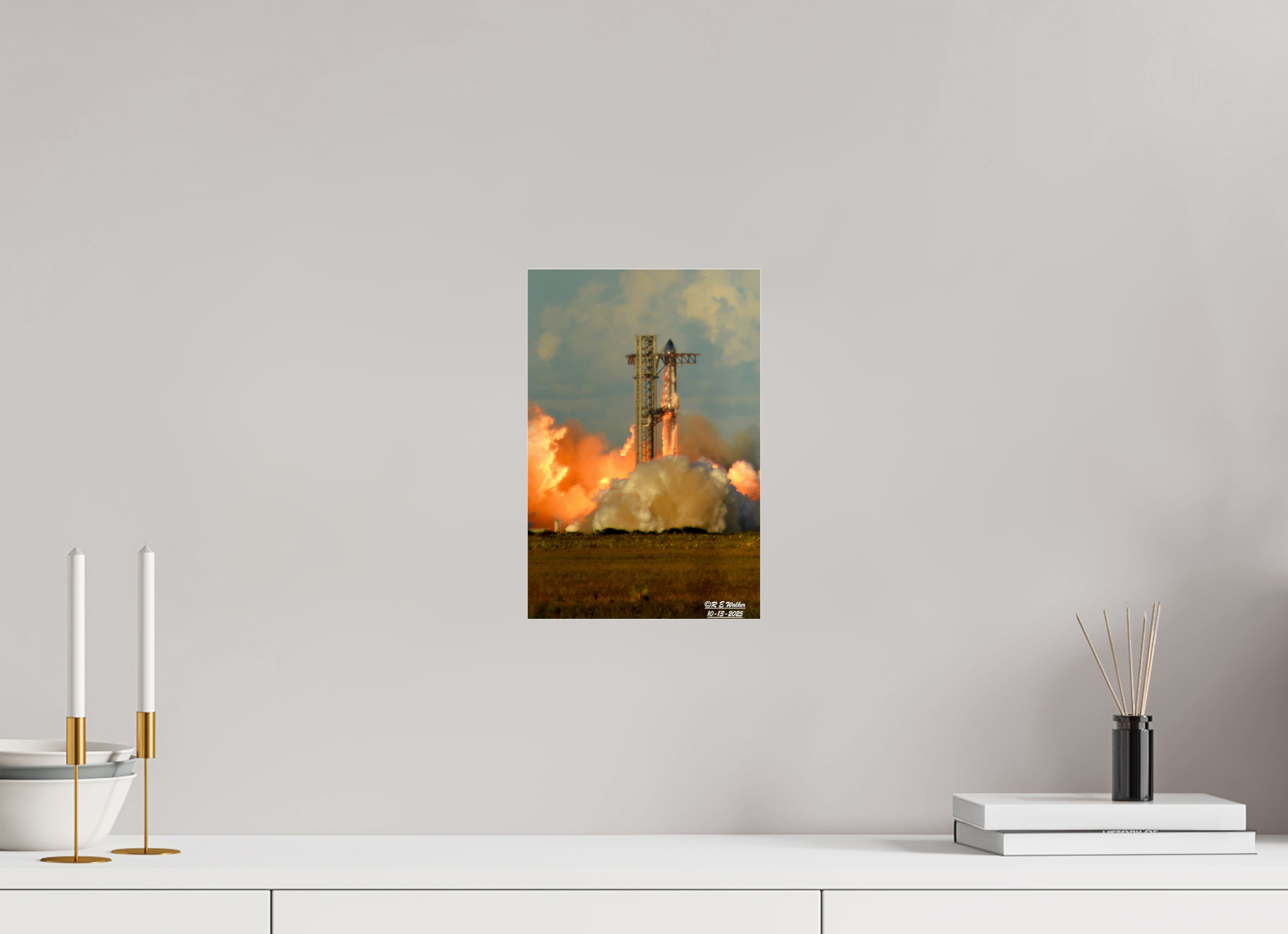 8 x 12″, acrylic-noframe-glossy SpaceX Starship Launch Ignition
