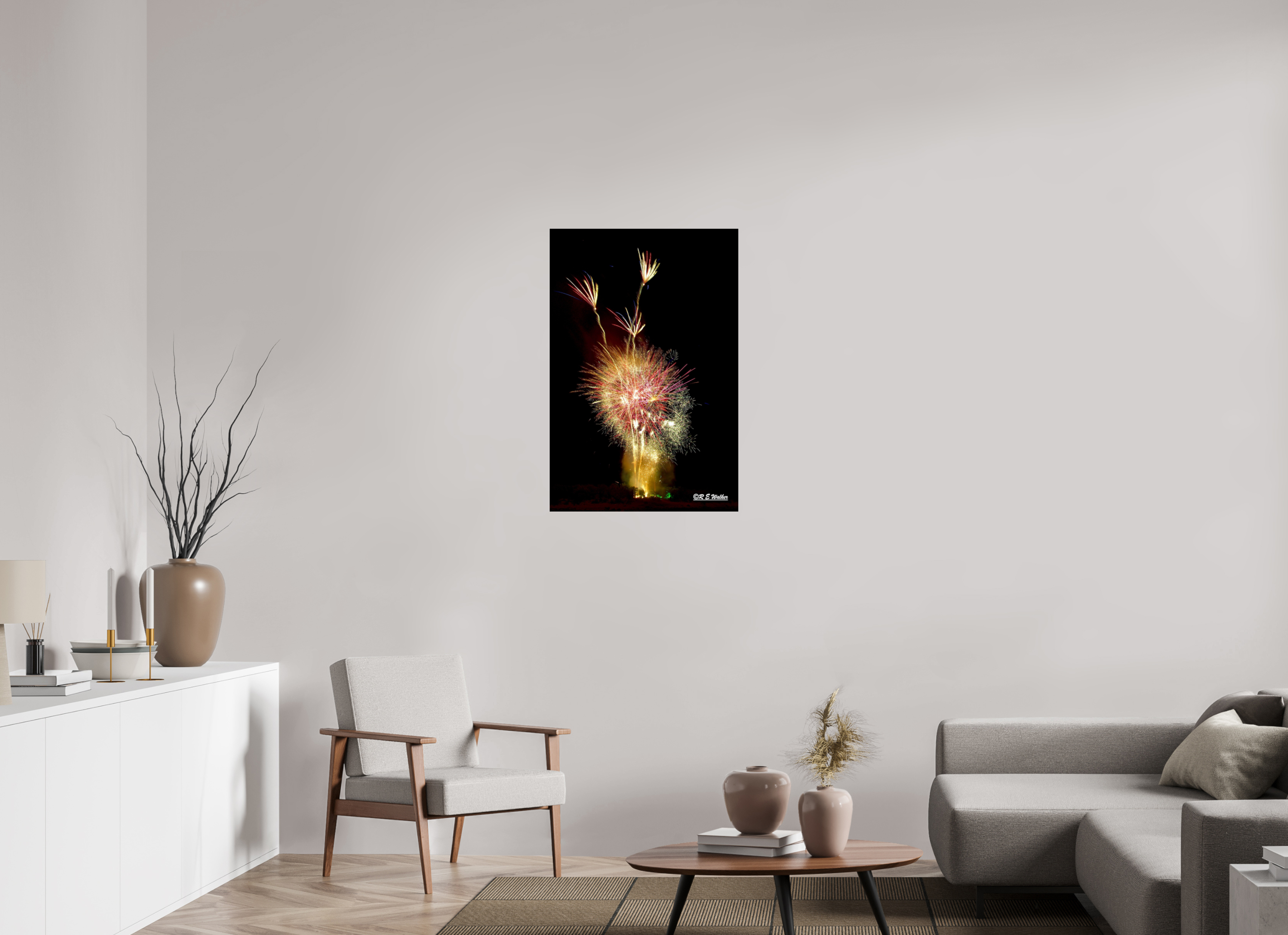 24 x 36″, acrylic-noframe-glossy Three Flower Fireworks