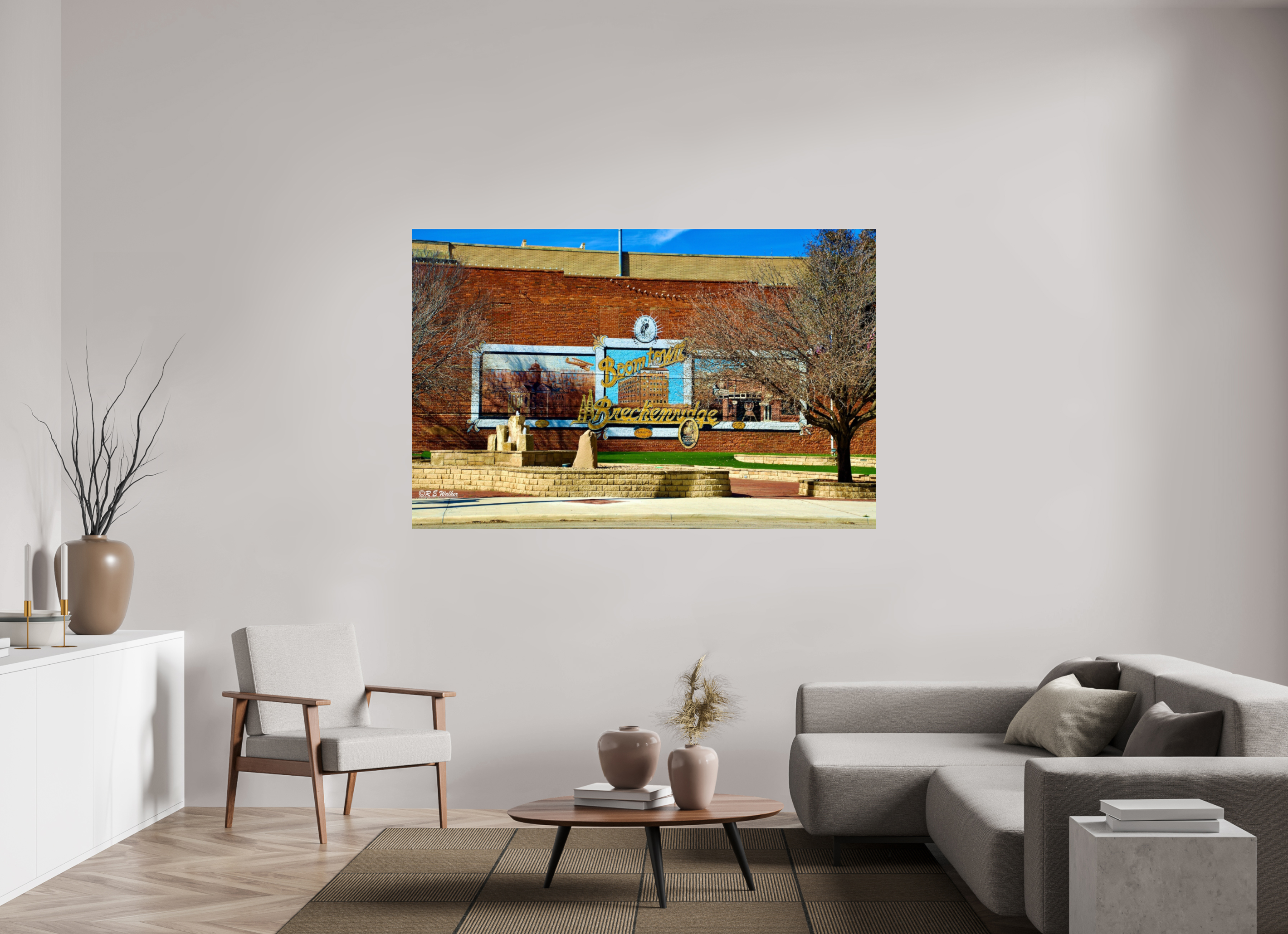 72.6 x 47″, acrylic-noframe-glossy Breckenridge, TX Downtown Entry Mural