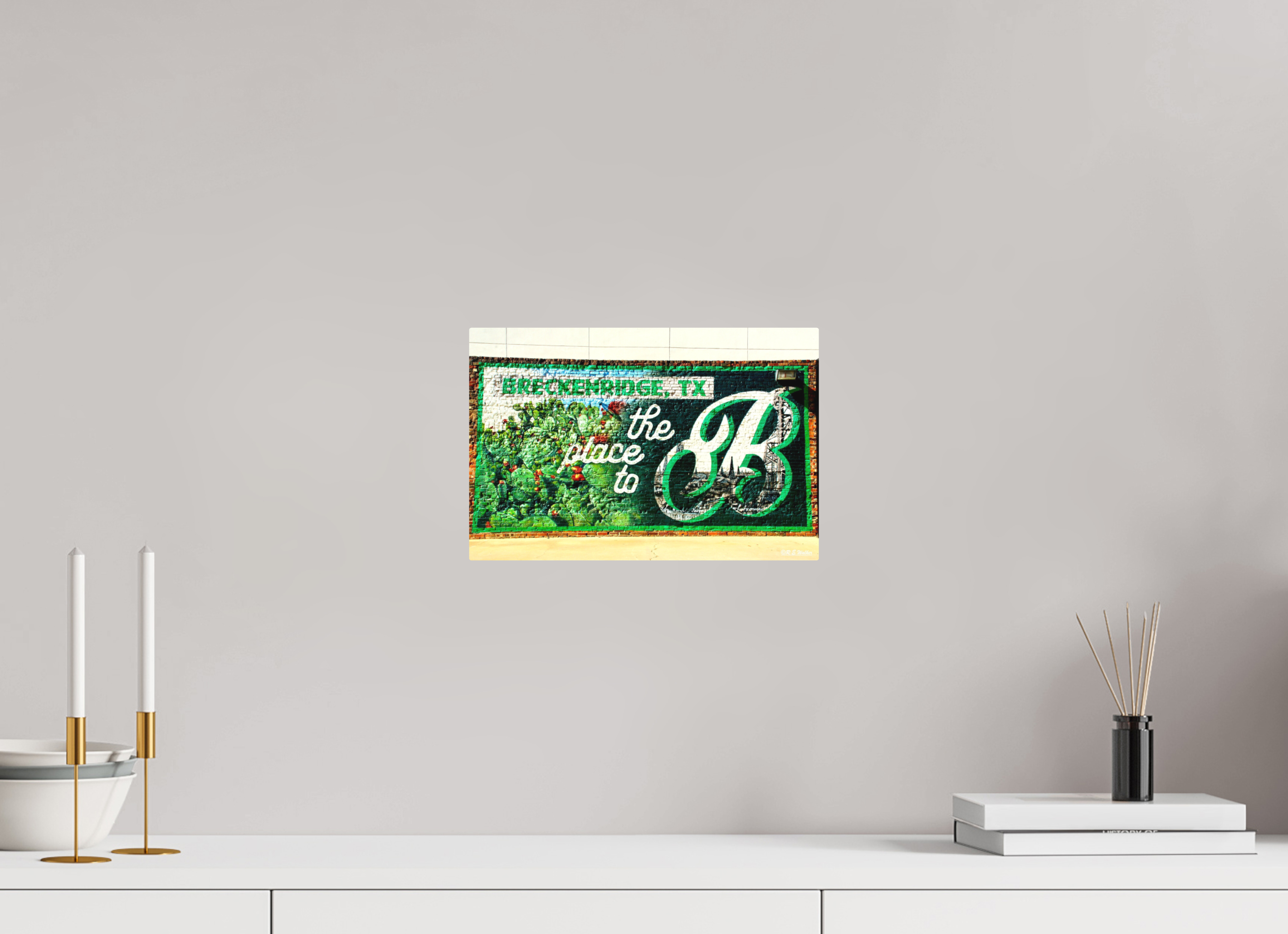 12 x 8″, Aluminum Place to B Mural