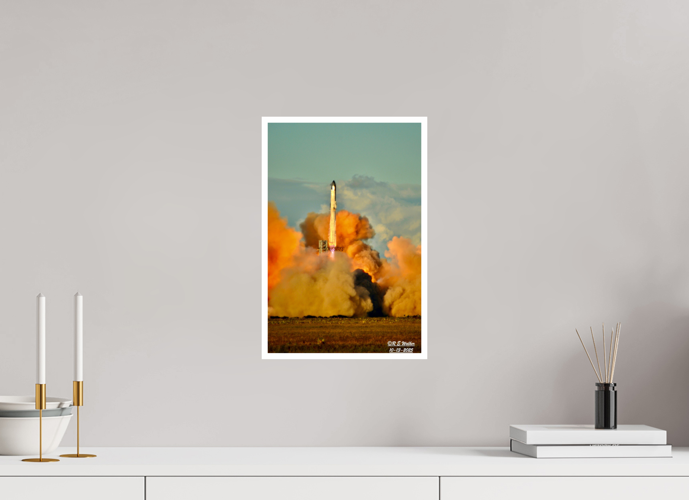10 x 15″, Print with 0.4in white border Starship IFT11 Clearing Tower