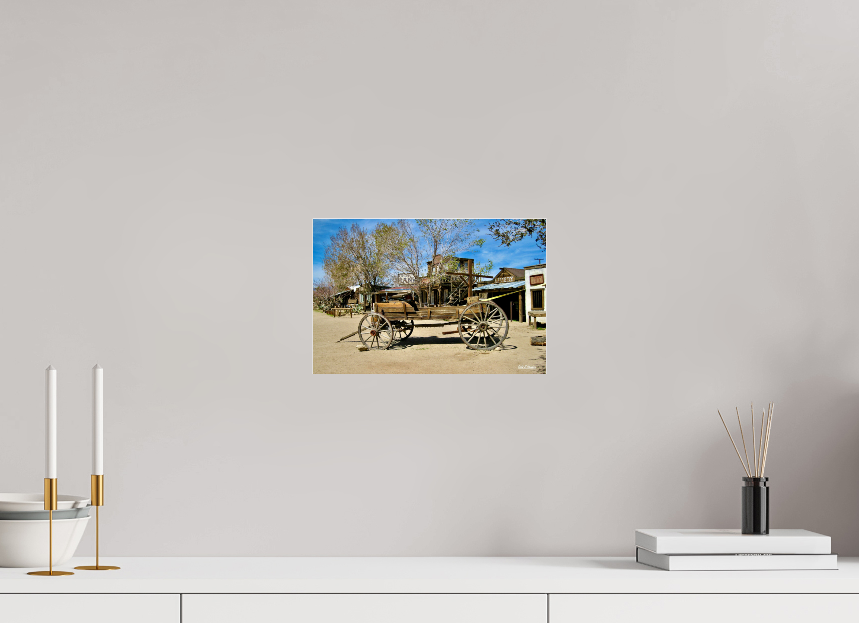 12 x 8″, acrylic-noframe-glossy Old Wagon in Pioneer Town, CA