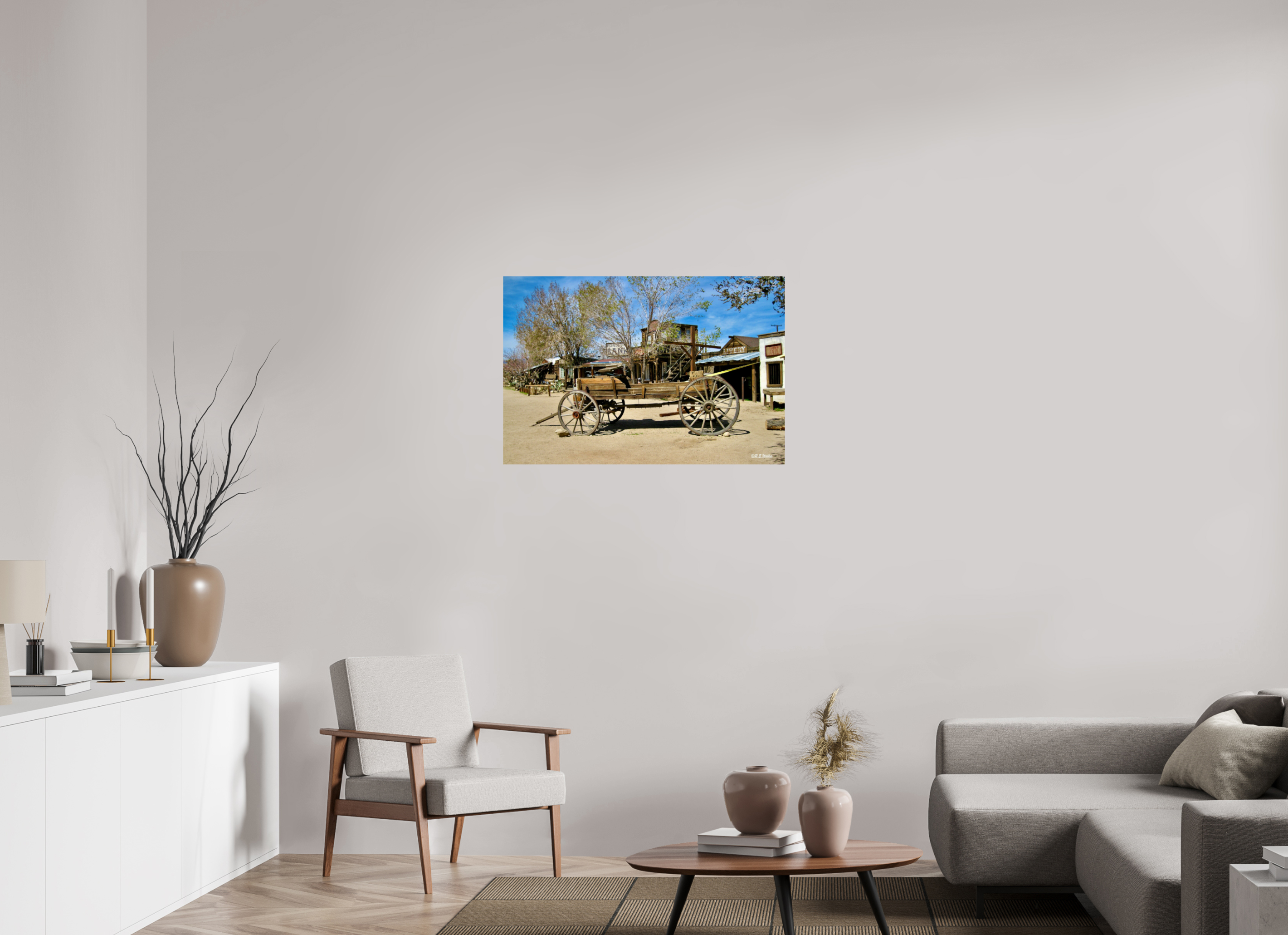36 x 24″, Glossy Print without border Old Wagon in Pioneer Town, CA