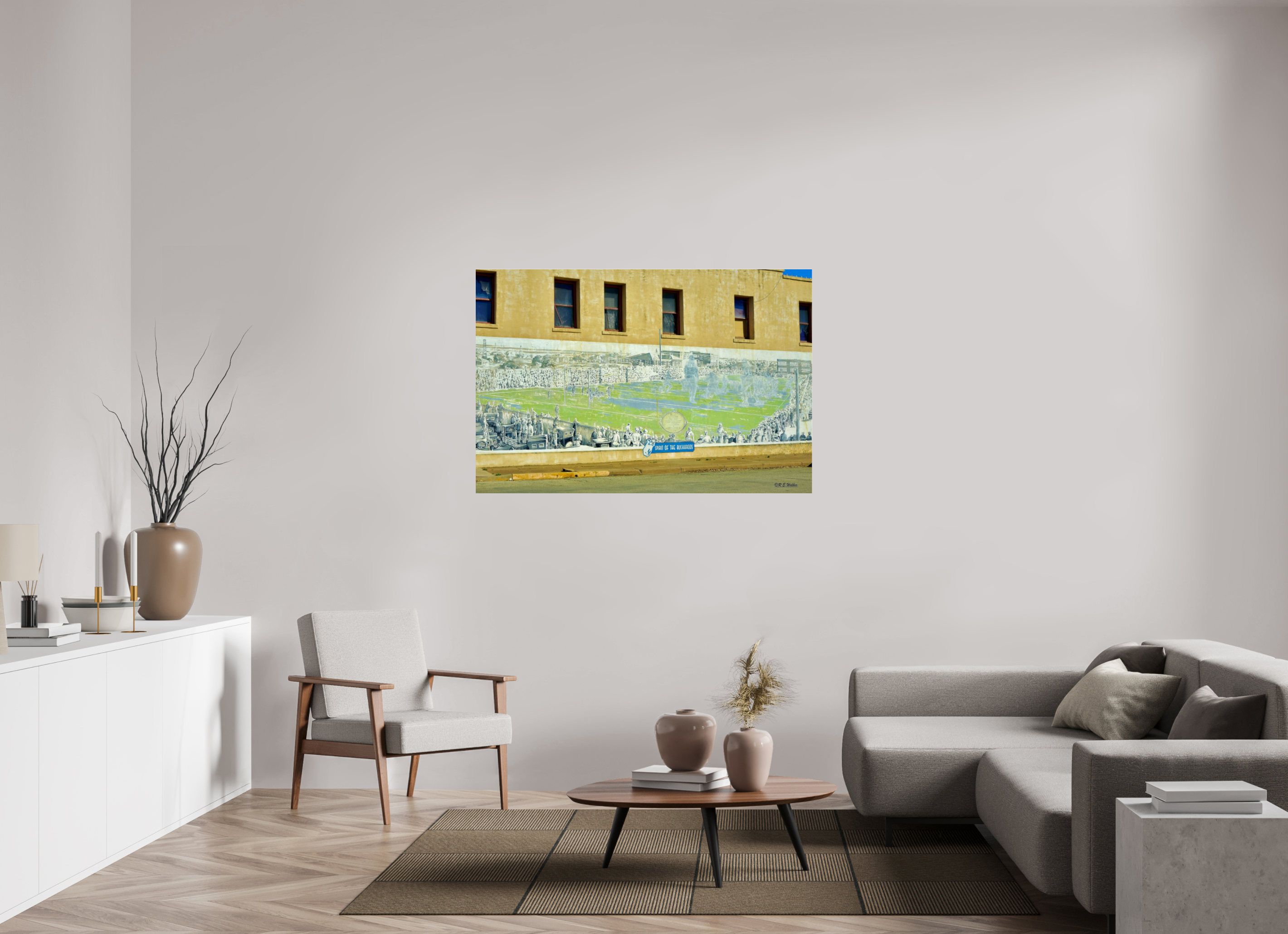 54 x 36″, acrylic-noframe-glossy Football Mural Breckenridge, TX