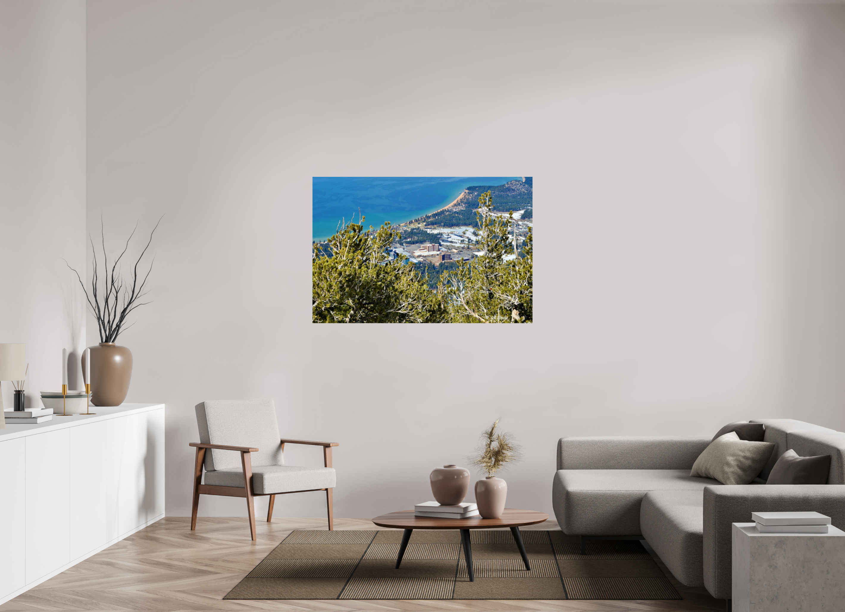54 x 36″, Glossy Print without border View from Heavenly Mountain to city below
