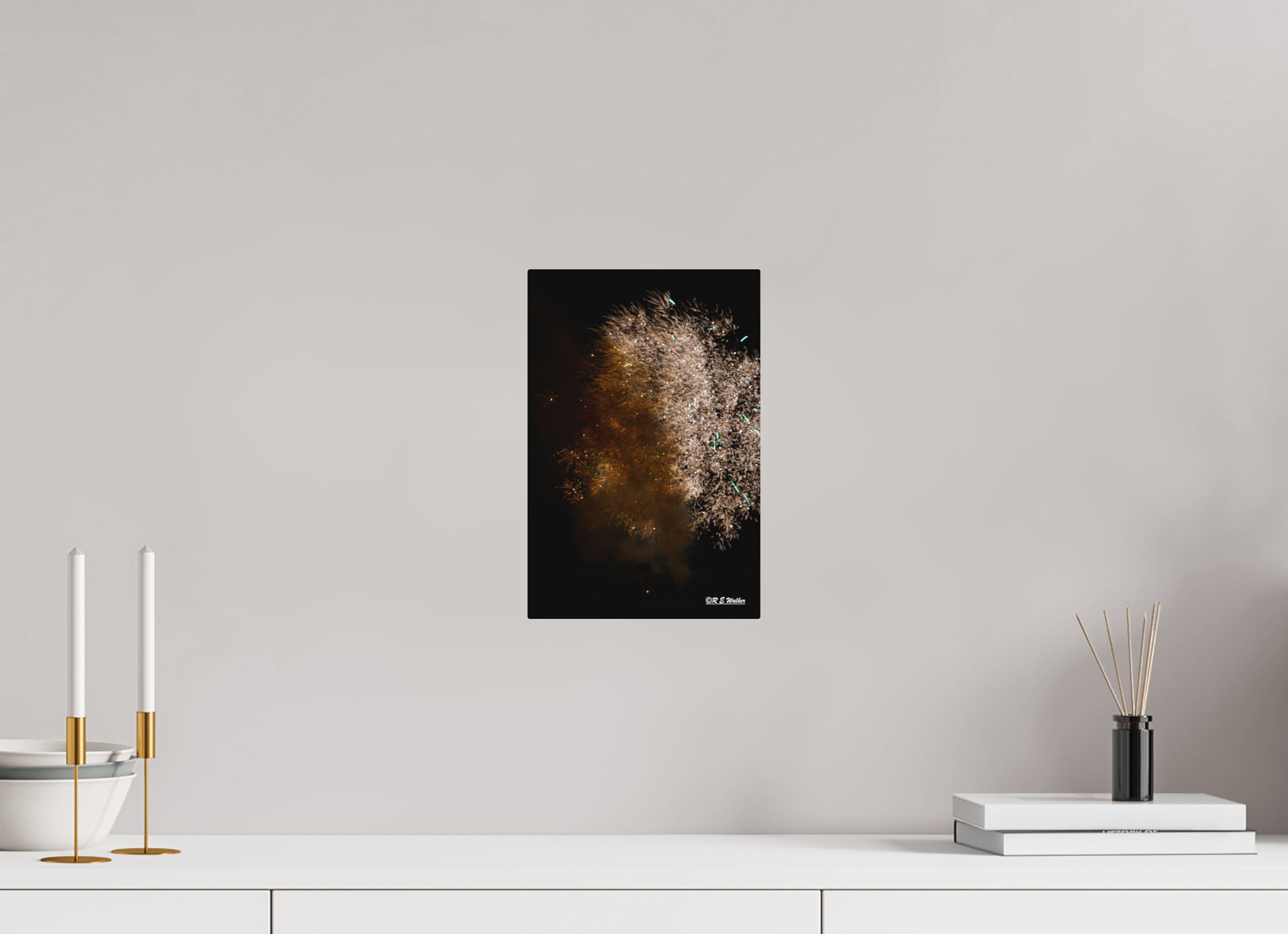 8 x 12″, Aluminum Face in Fireworks