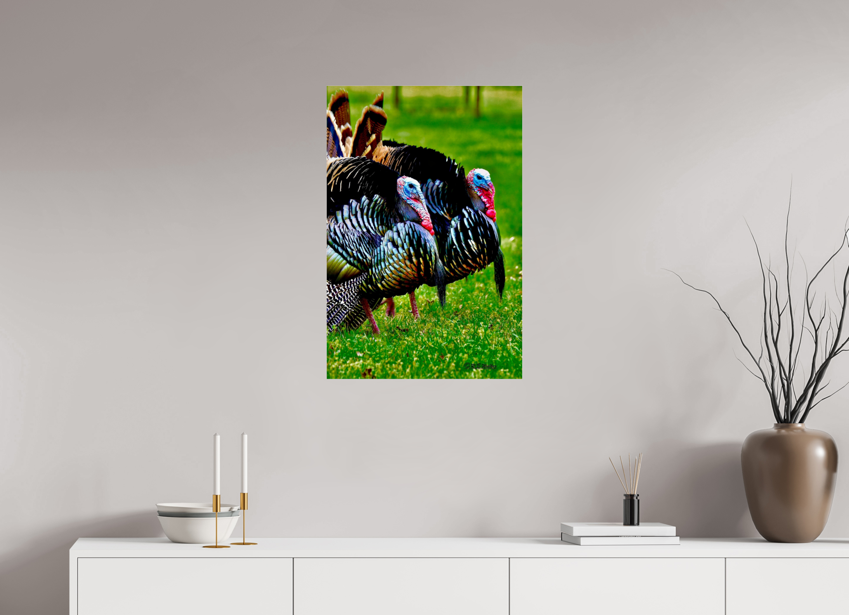 20 x 30″, acrylic-noframe-glossy Turkeys
