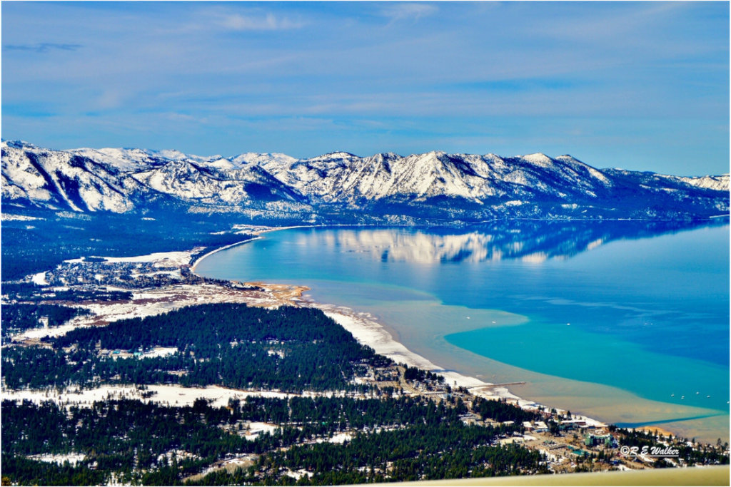 Main image Lake Tahoe Mountain Shoreline Wall Art Print