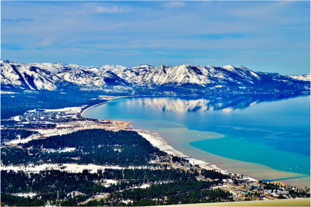 Main image Lake Tahoe Mountain Shoreline Wall Art Print