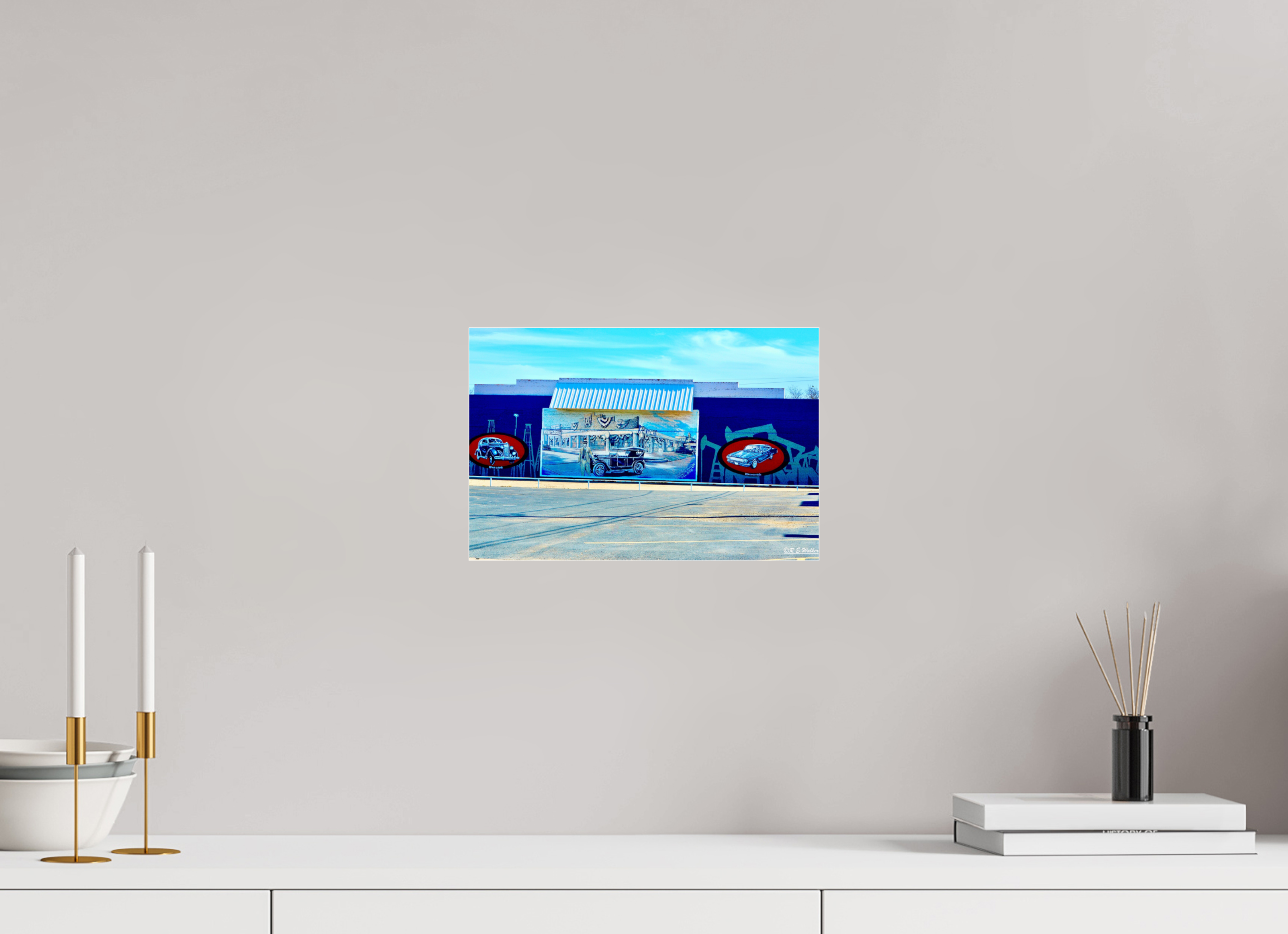 12 x 8″, acrylic-noframe-glossy Mural of Cars-Breckenridge, TX