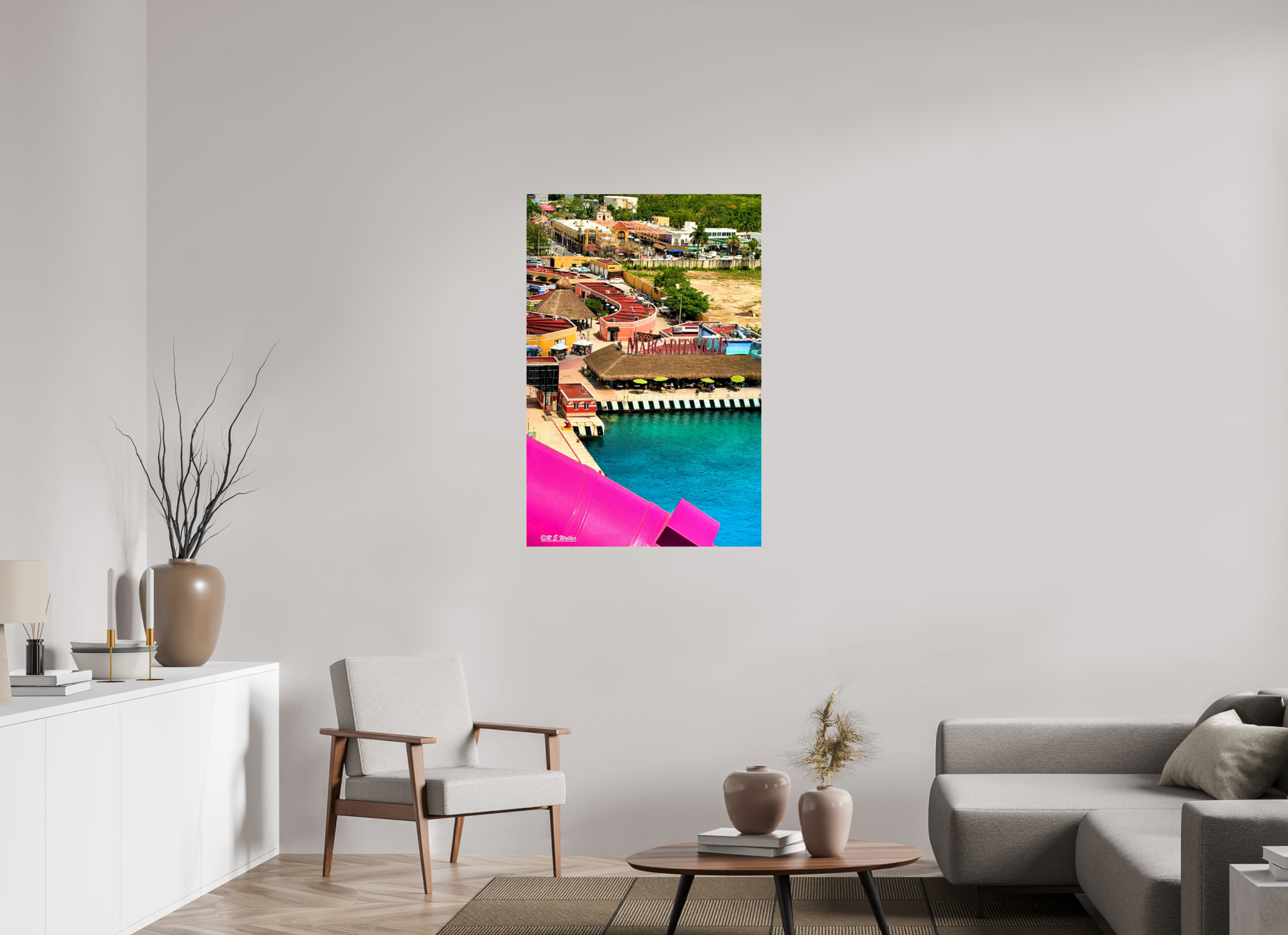 30 x 45″, Glossy Print without border Docked in Cozumel