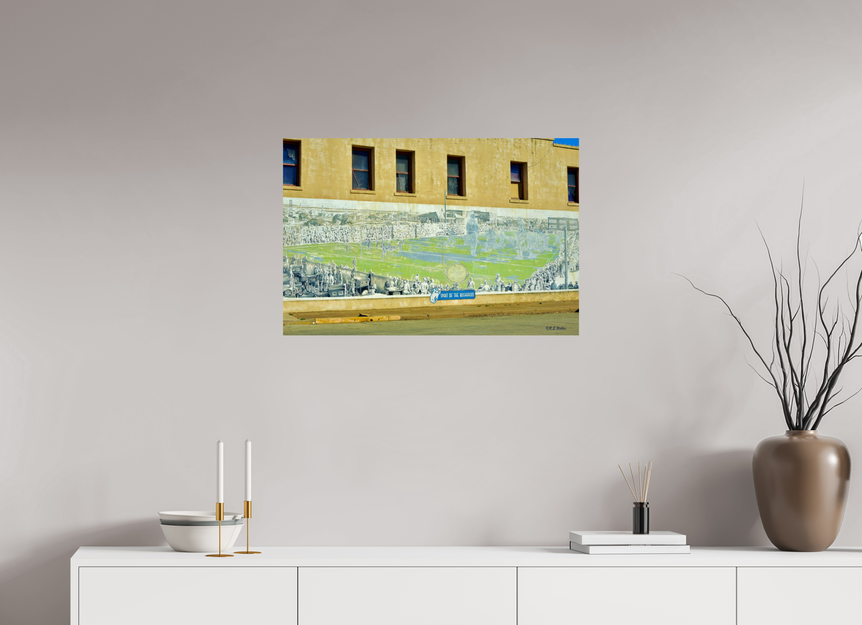 30 x 20″, Glossy Print without border Football Mural Breckenridge, TX