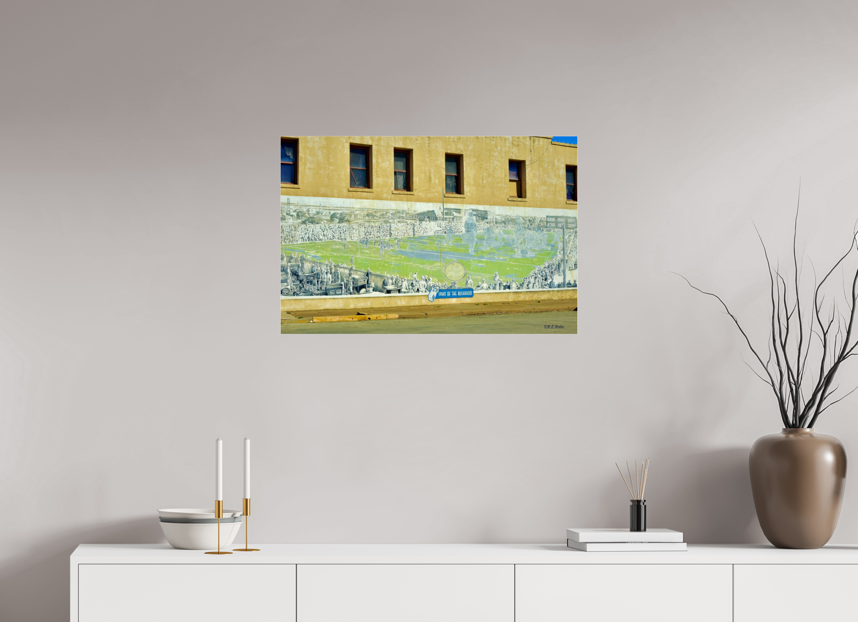 30 x 20″, acrylic-noframe-glossy Football Mural Breckenridge, TX